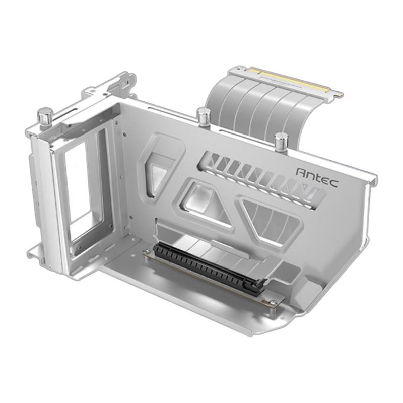 A large main feature product image of Antec Shift - Vertical GPU Bracket with PCIe 4.0 x16 Riser Cable (White)