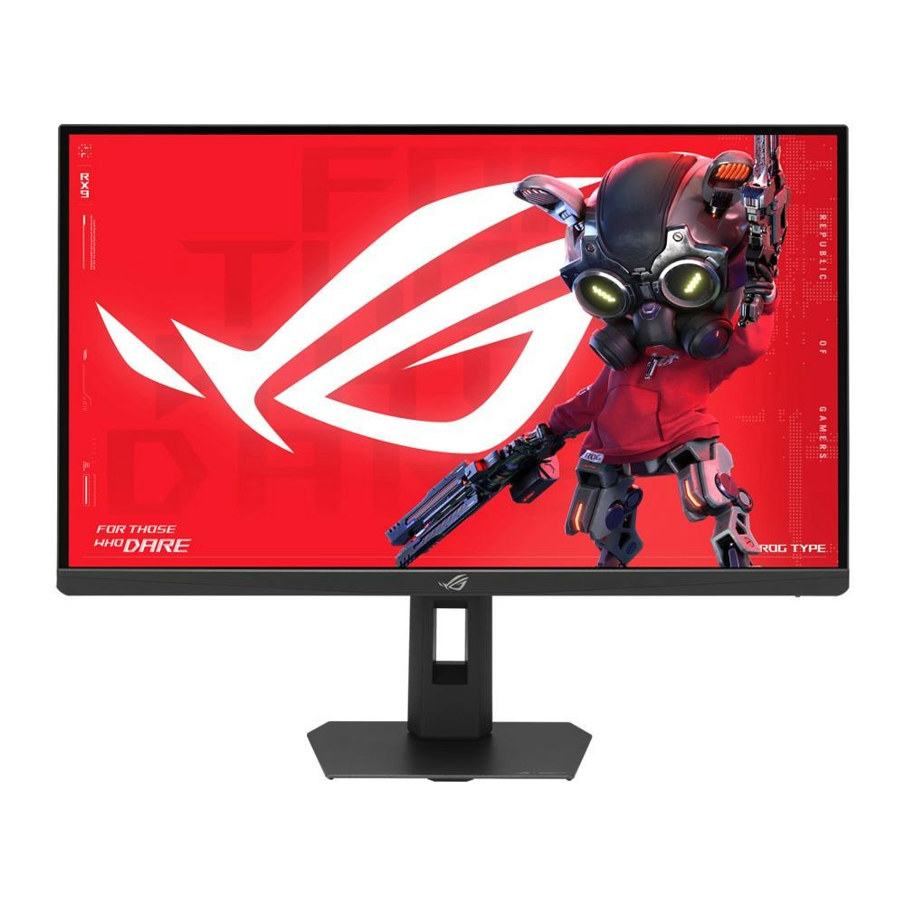 A large main feature product image of ASUS ROG Strix 5K XG27JCG 27" 2880p 180Hz/1440p 330Hz Dual Mode Fast-IPS Gaming Monitor