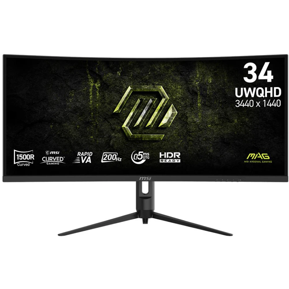 MSI MAG 342CQRF E20 - 34" Curved 1440p 200Hz 0.5ms Rapid VA Gaming Monitor