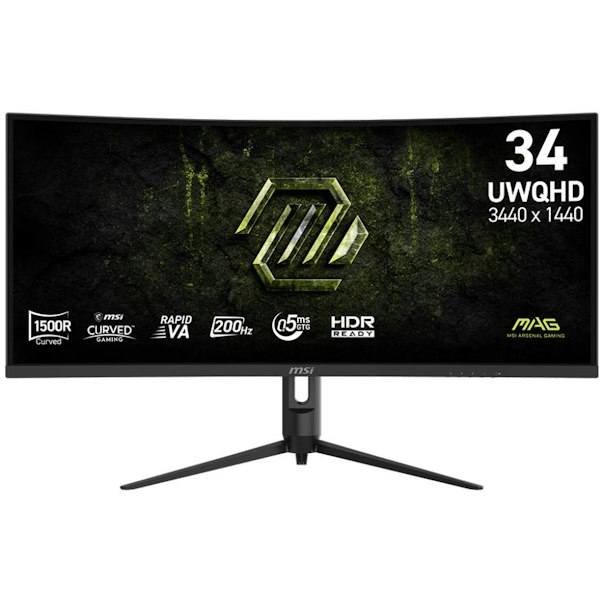 MSI MAG 342CQRF E20 - 34" Curved 1440p 200Hz 0.5ms Rapid VA Gaming Monitor