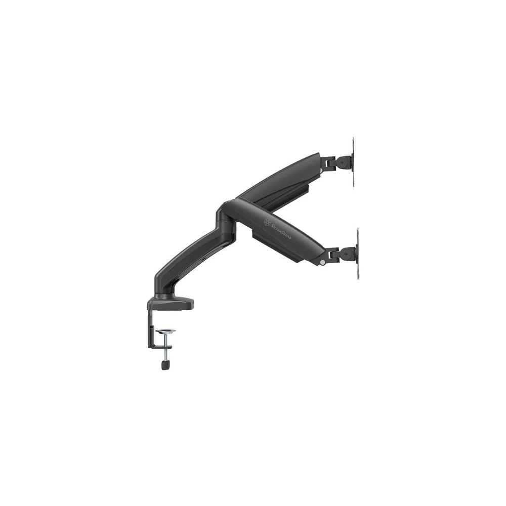 A large main feature product image of SilverStone ARM26 Dual Monitor Arm (Black)