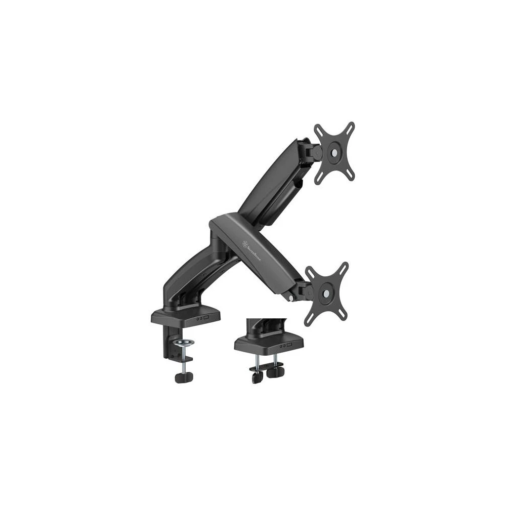 A large main feature product image of SilverStone ARM26 Dual Monitor Arm (Black)