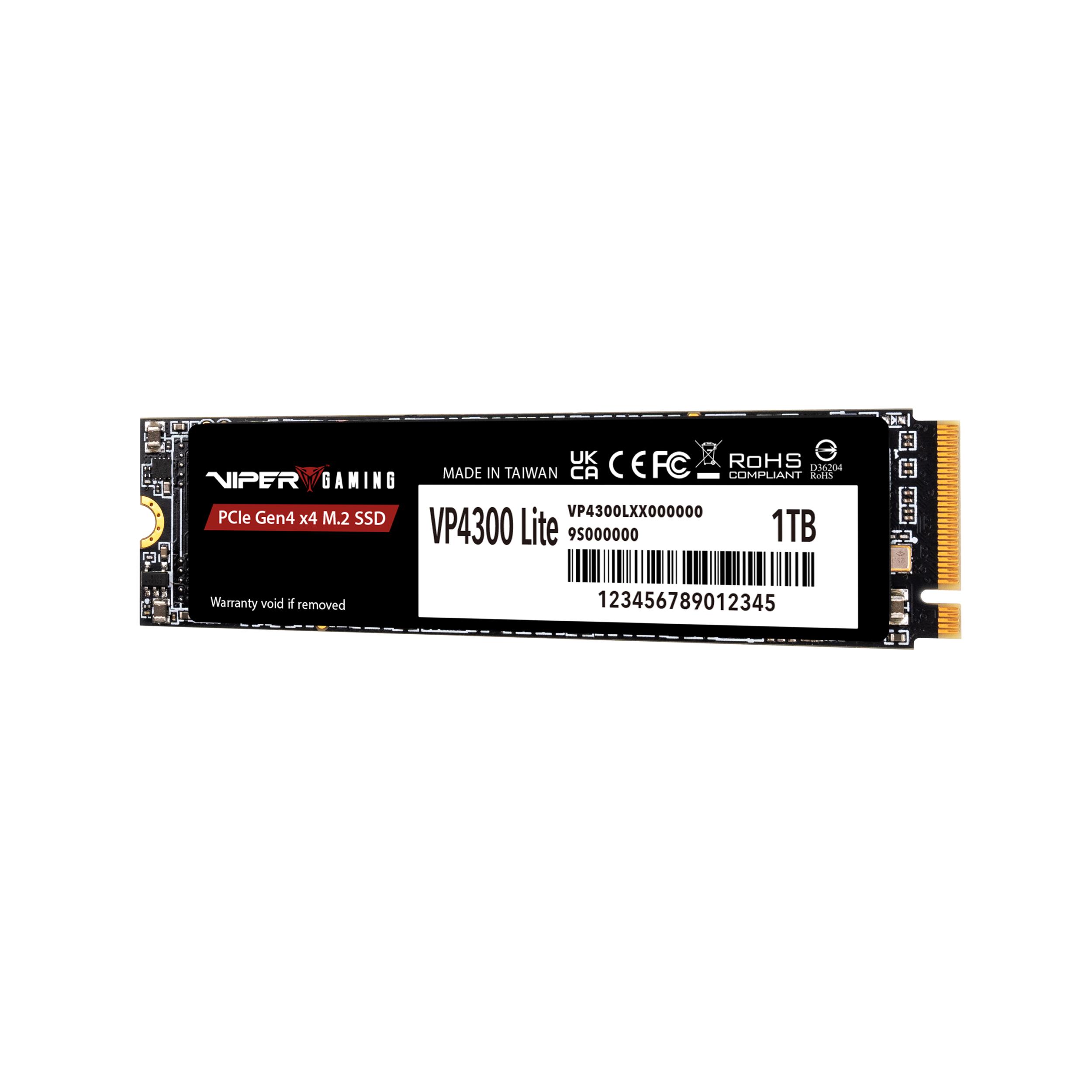 A large main feature product image of Patriot VP4300 Lite PCIe Gen4 NVMe M.2 SSD - 1TB