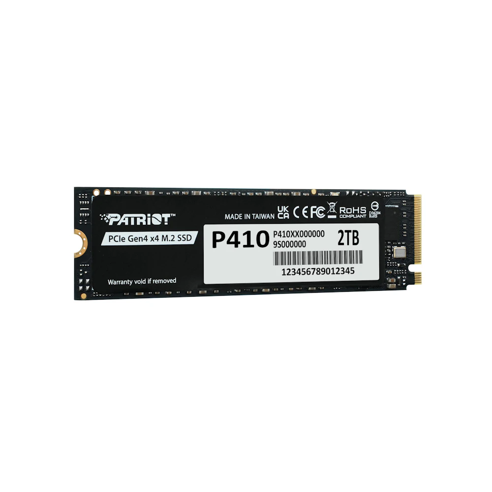 A large main feature product image of Patriot P410 PCIe Gen4 NVMe M.2 SSD - 2TB