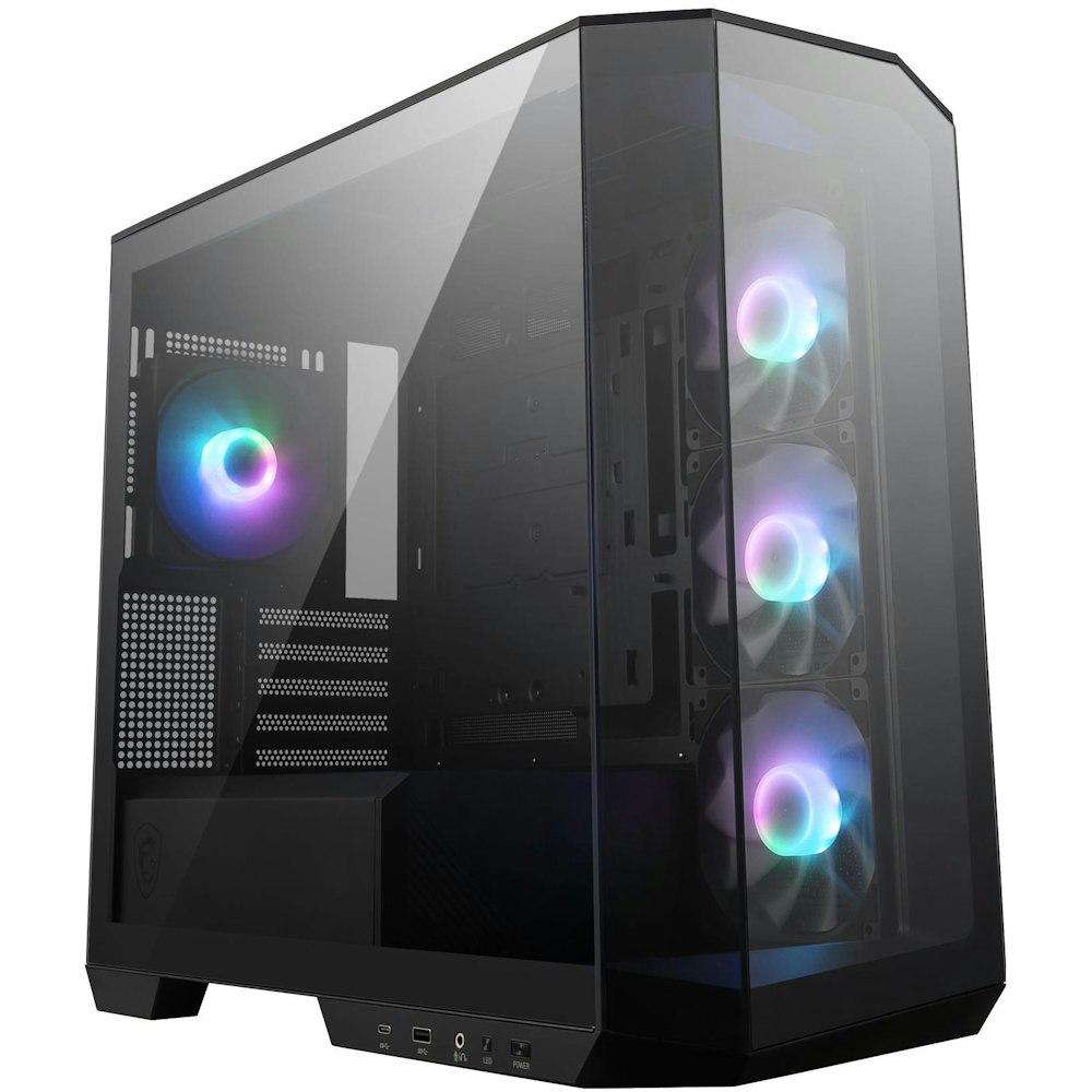 A large main feature product image of EX-DEMO MSI MAG PANO M100R PZ mATX Tower Case - Black
