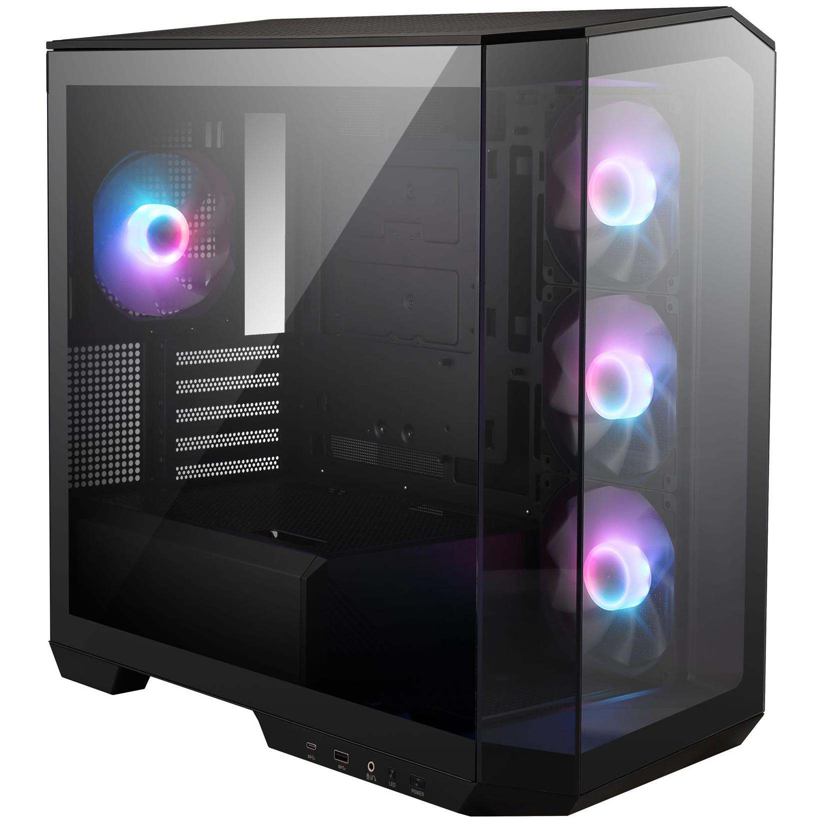 A large main feature product image of EX-DEMO MSI MAG PANO M100R PZ mATX Tower Case - Black