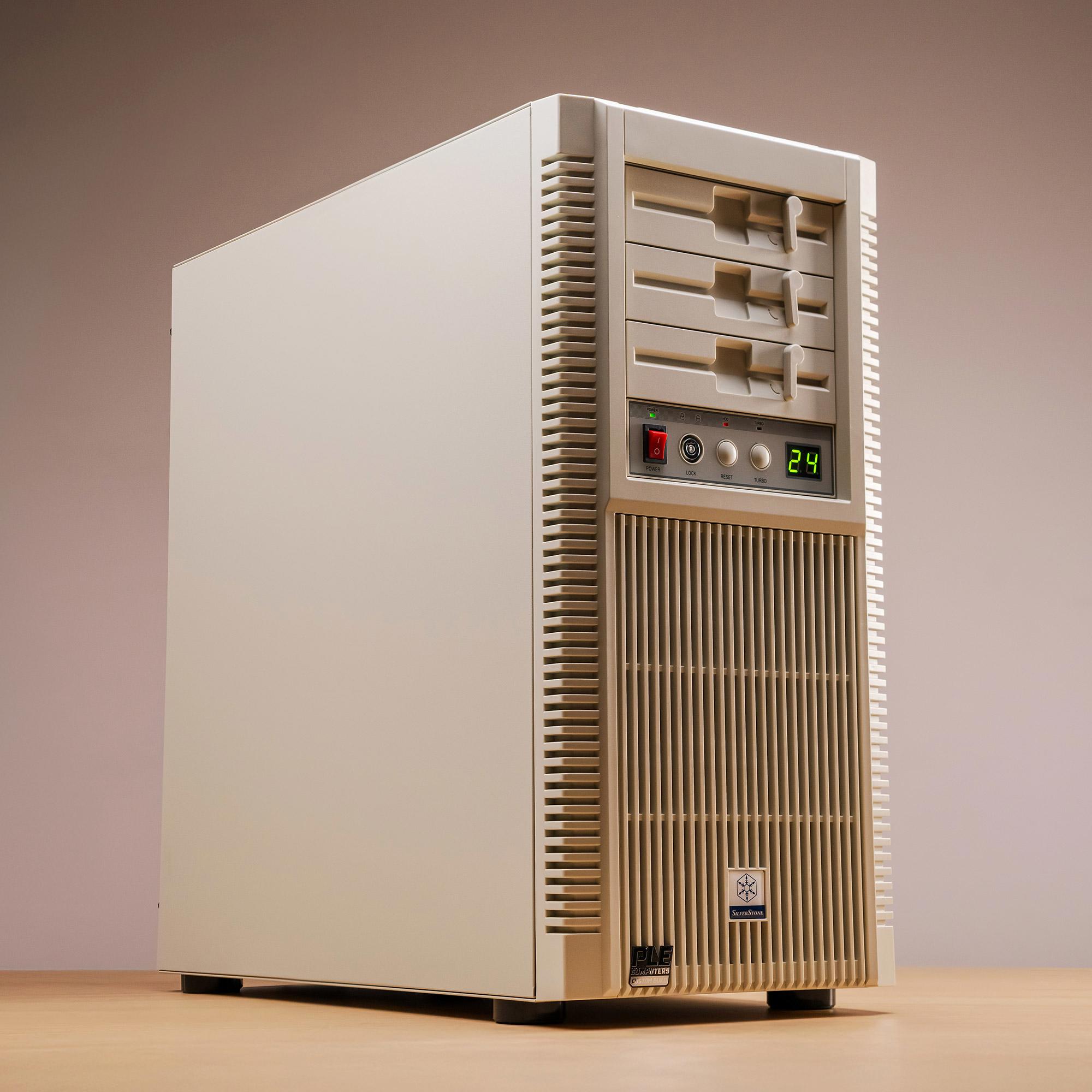 A large main feature product image of PLE Sleeper RTX 5080 Prebuilt Ready To Go Gaming PC