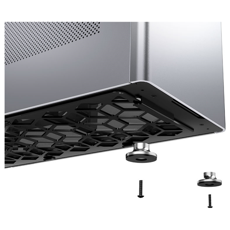 A large main feature product image of EX-DEMO Jonsplus Pure i100 Pro 26L Compact Mini-ITX Case (Silver)