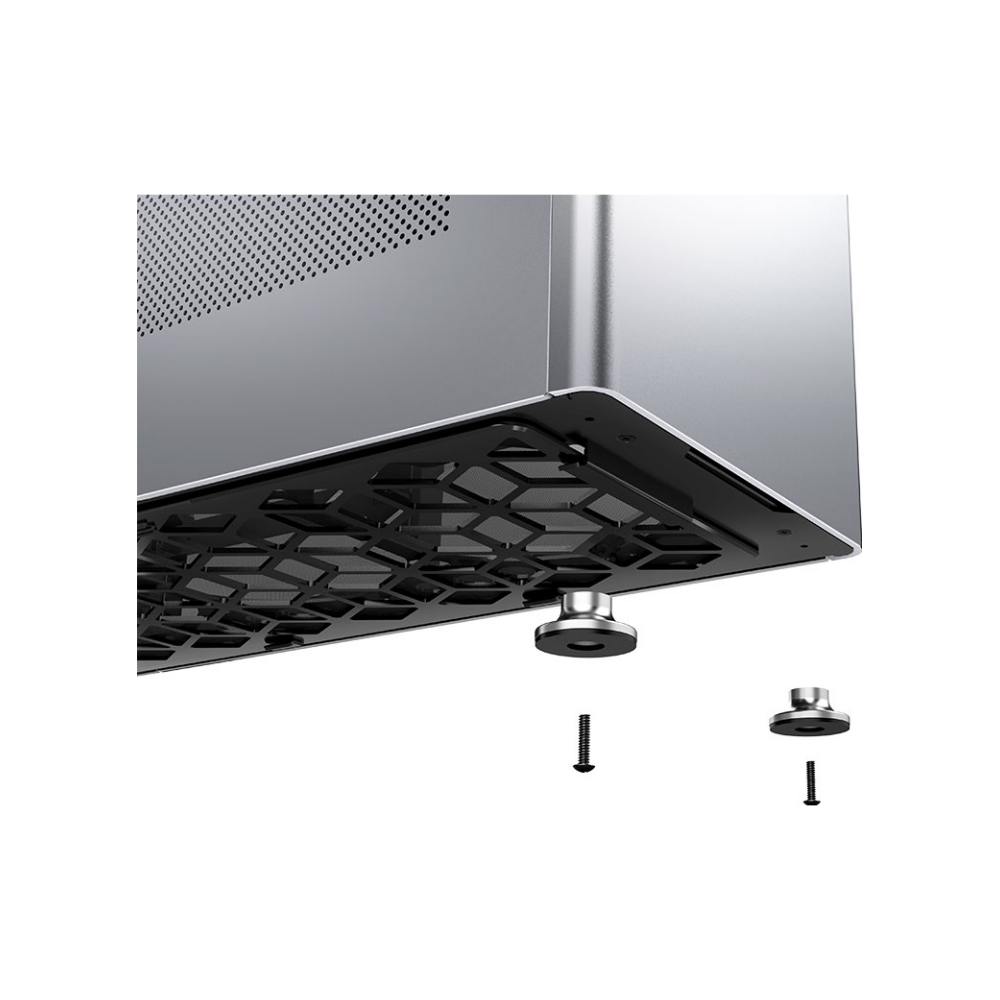 A large main feature product image of EX-DEMO Jonsplus Pure i100 Pro 26L Compact Mini-ITX Case (Silver)