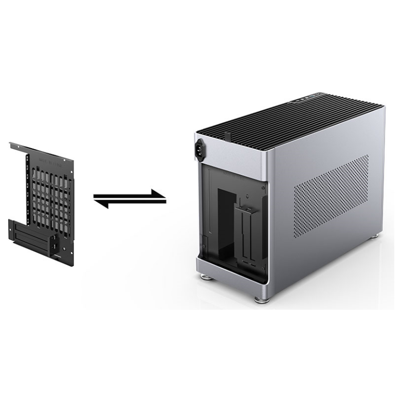 A large main feature product image of EX-DEMO Jonsplus Pure i100 Pro 26L Compact Mini-ITX Case (Silver)