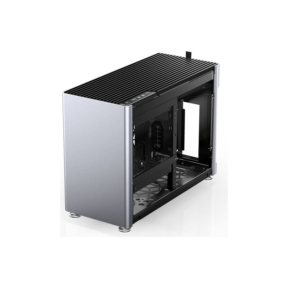 A large main feature product image of EX-DEMO Jonsplus Pure i100 Pro 26L Compact Mini-ITX Case (Silver)