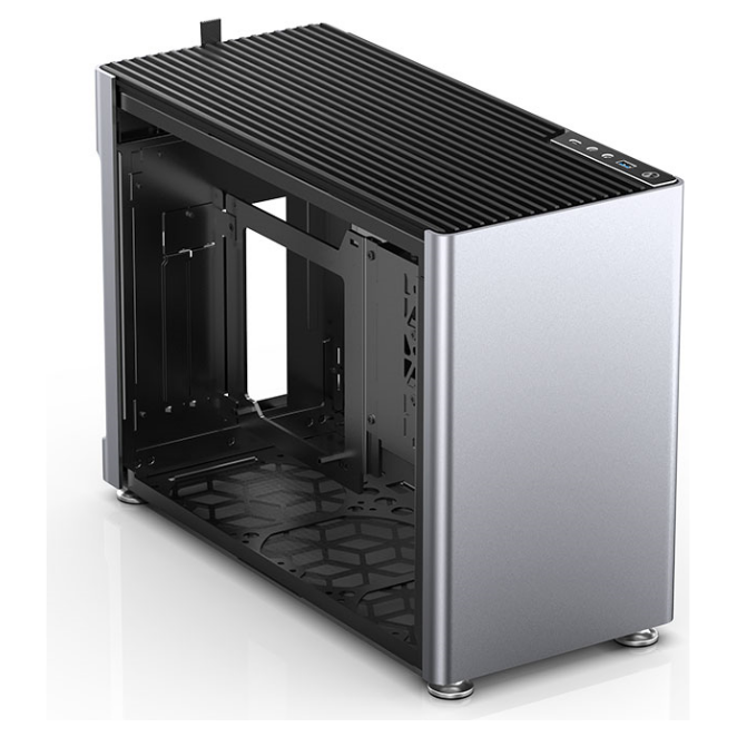 A large main feature product image of EX-DEMO Jonsplus Pure i100 Pro 26L Compact Mini-ITX Case (Silver)