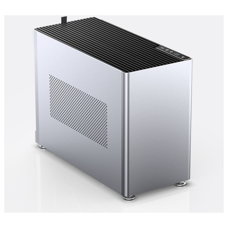 A large main feature product image of EX-DEMO Jonsplus Pure i100 Pro 26L Compact Mini-ITX Case (Silver)