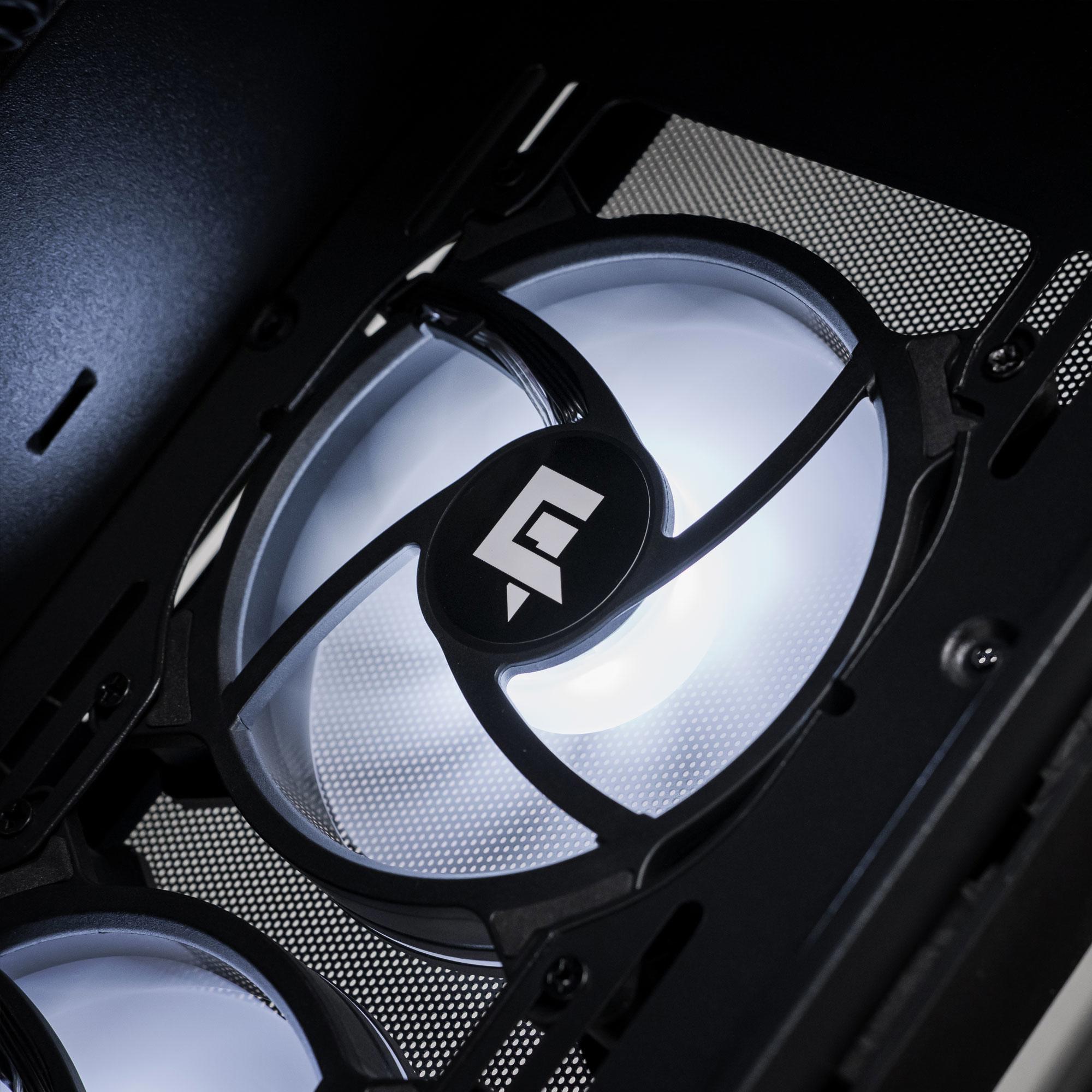 A large main feature product image of PLE Onyx RTX 5050 Prebuilt Ready To Go Gaming PC