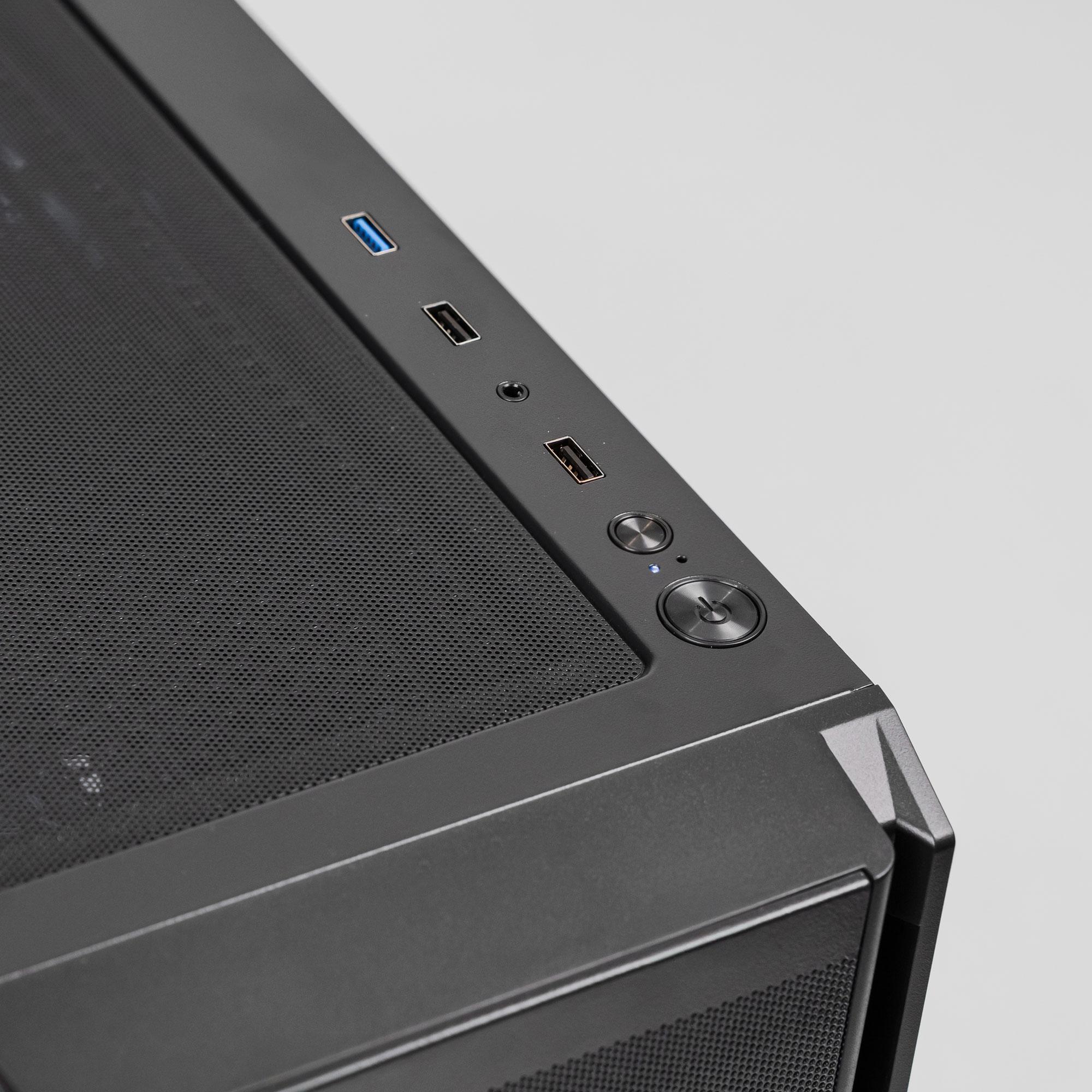 A large main feature product image of PLE Onyx RTX 5050 Prebuilt Ready To Go Gaming PC