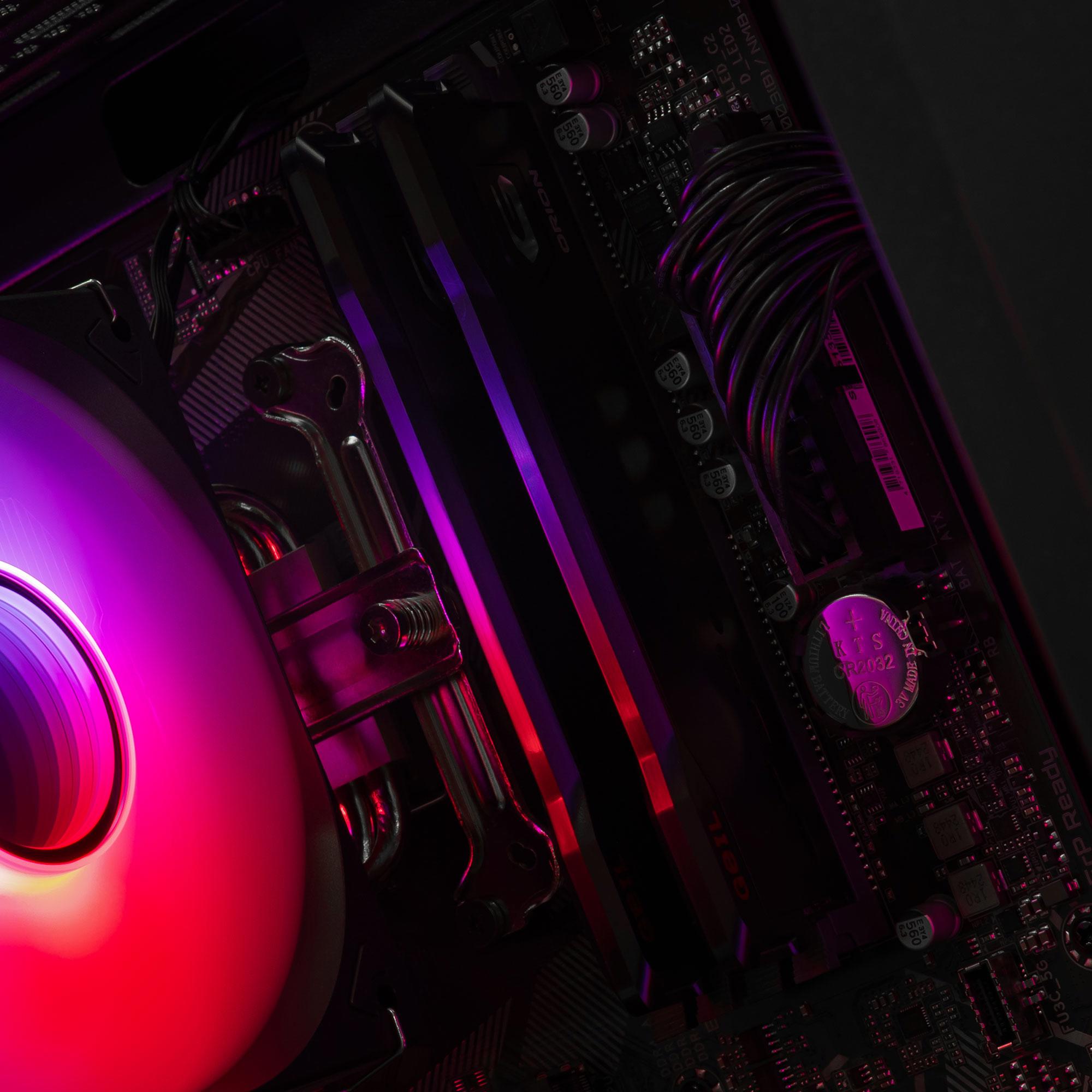 A large main feature product image of PLE Raven RTX 5070 Prebuilt Ready To Go Gaming PC