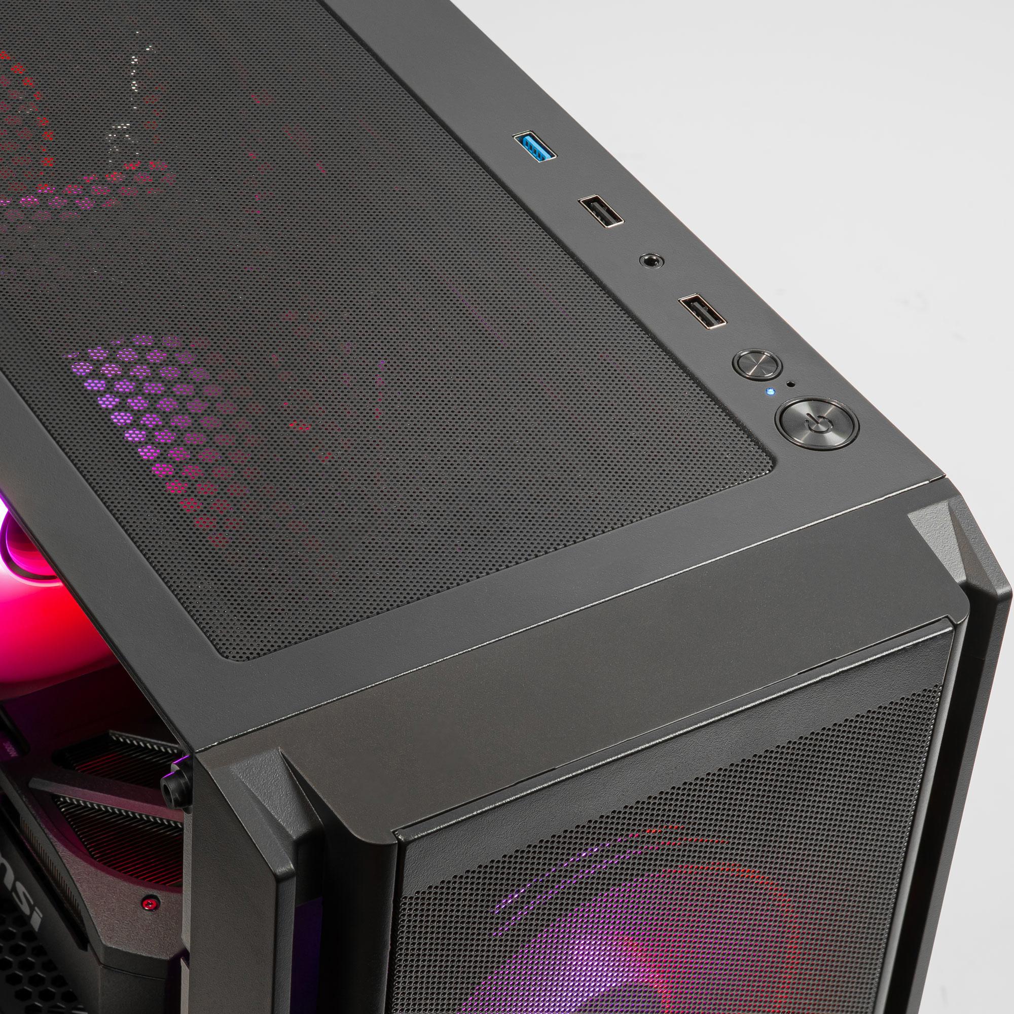 A large main feature product image of PLE Raven RTX 5070 Prebuilt Ready To Go Gaming PC