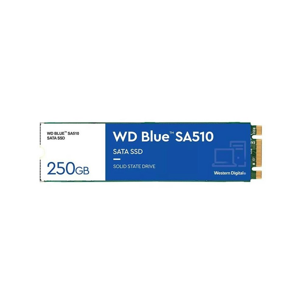 A large main feature product image of EX-DEMO WD Blue SA510 SATA III M.2 SSD - 250GB