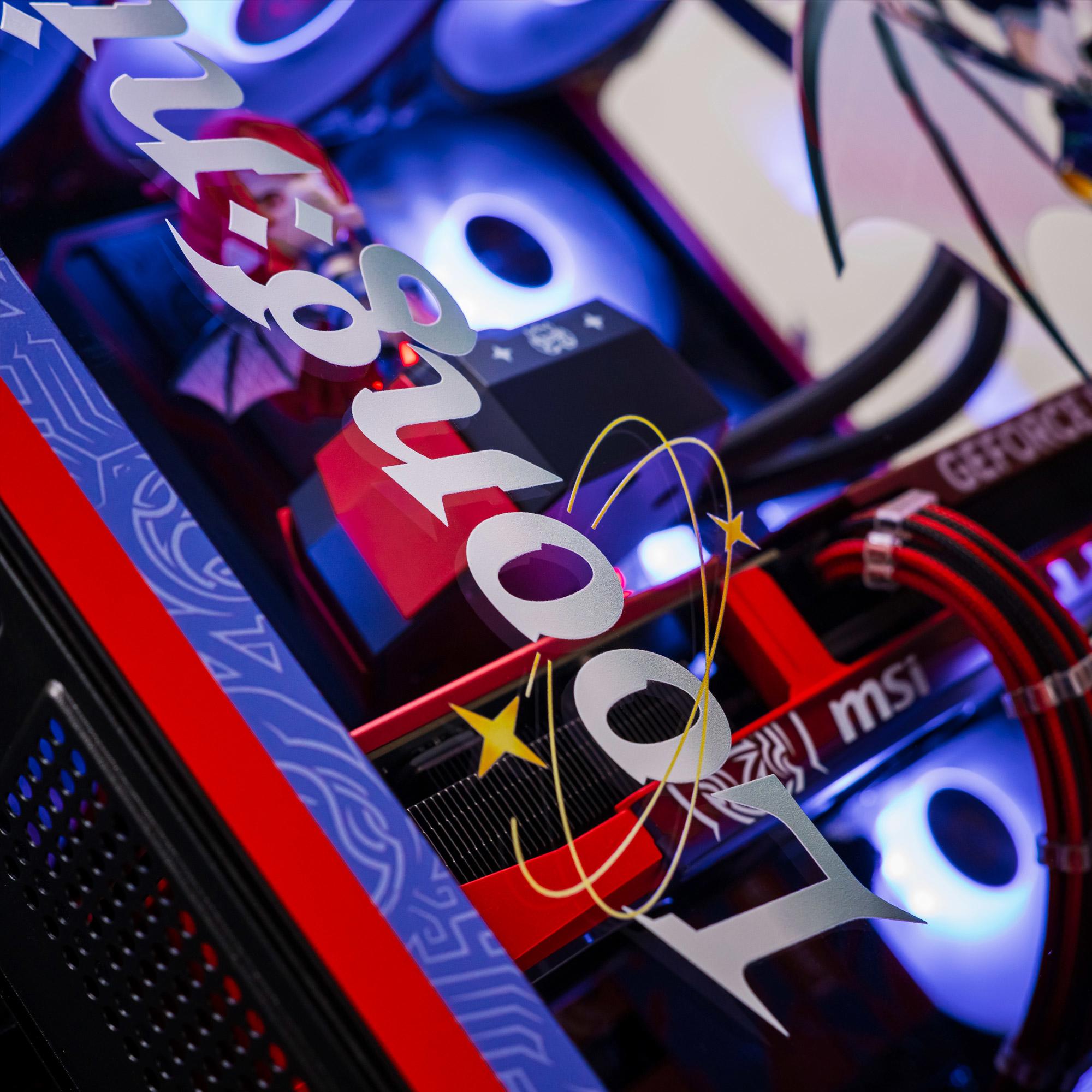 A large main feature product image of PLE MLG RTX 5070 Ti Prebuilt Ready To Go Gaming PC