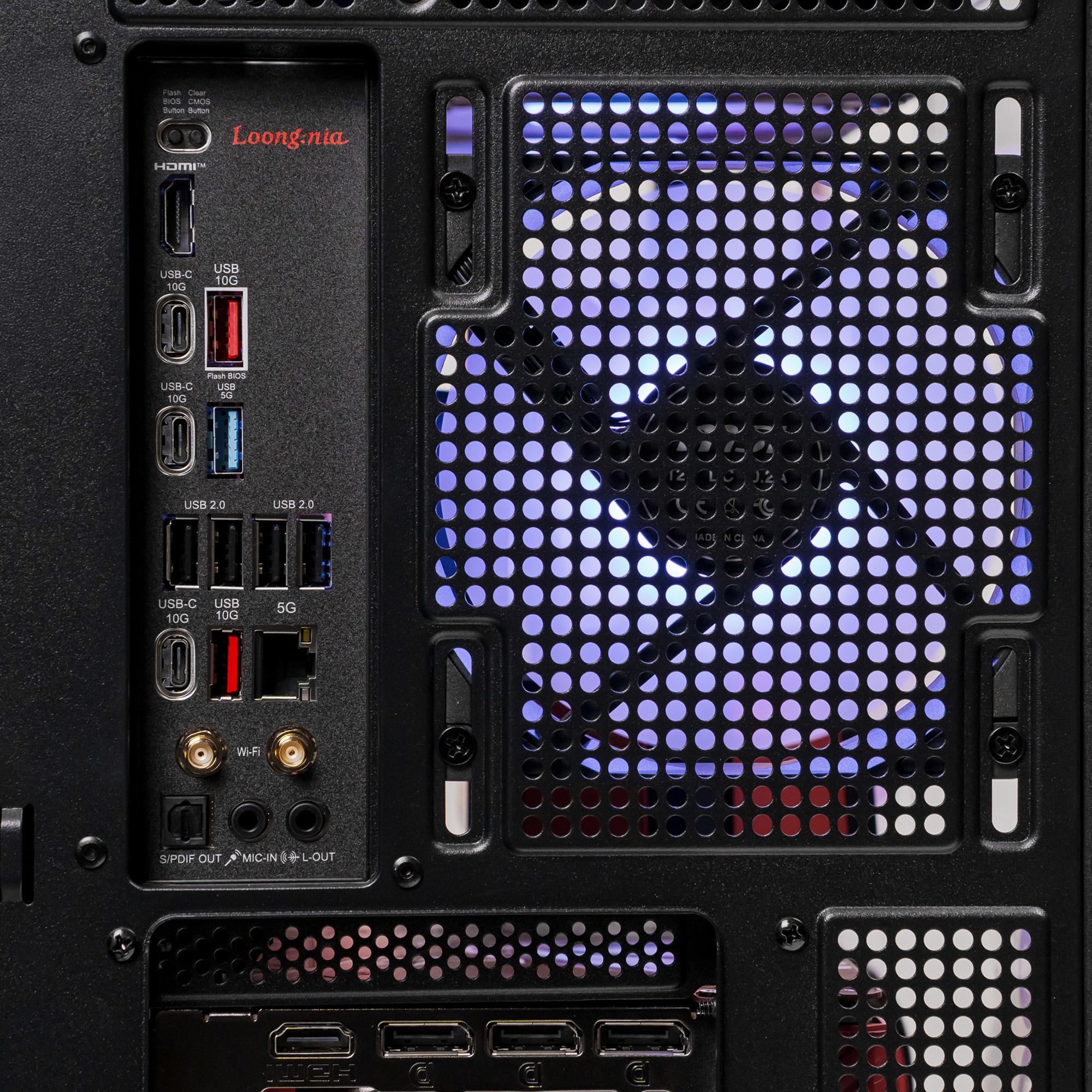 A large main feature product image of PLE MLG RTX 5070 Ti Prebuilt Ready To Go Gaming PC