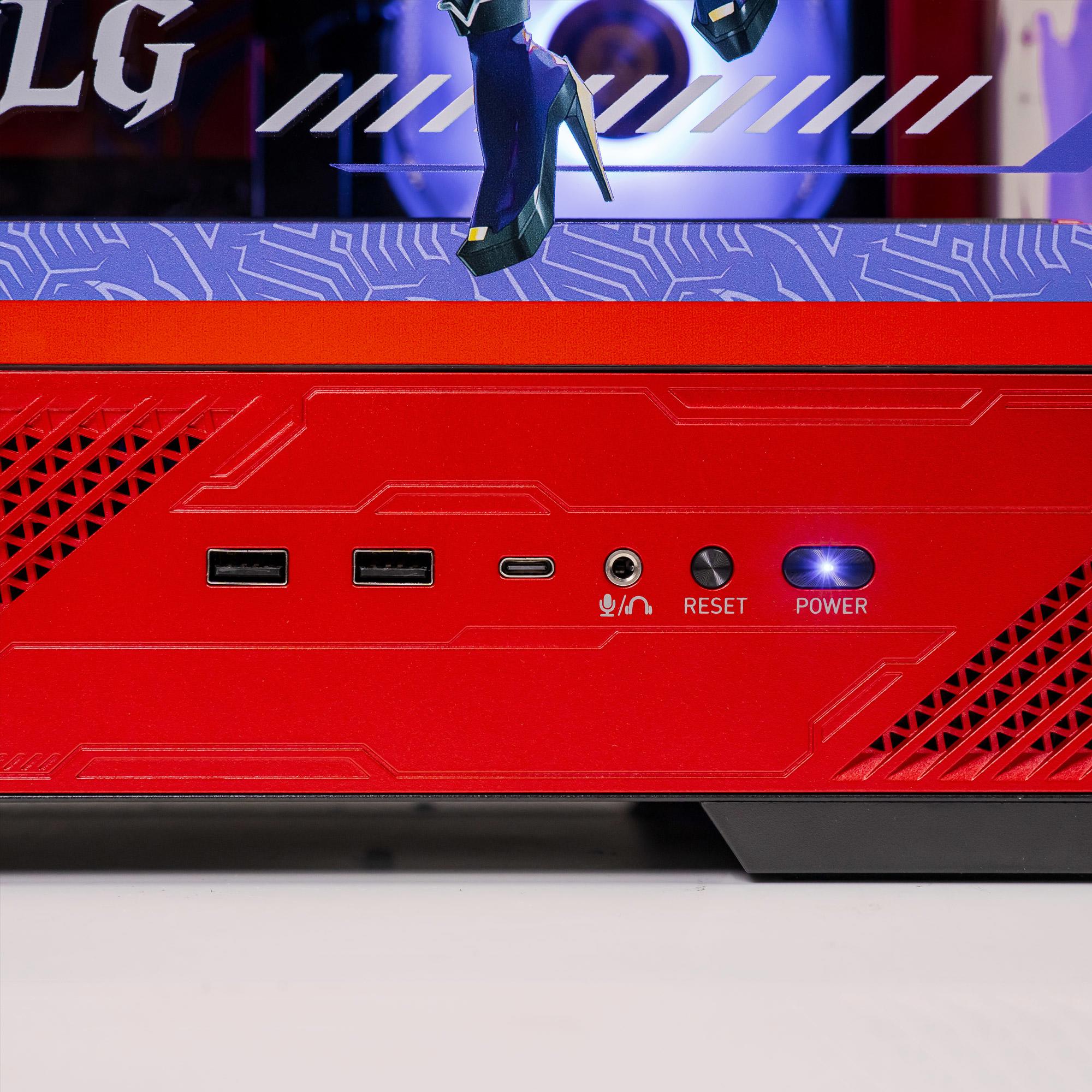 A large main feature product image of PLE MLG RTX 5070 Ti Prebuilt Ready To Go Gaming PC