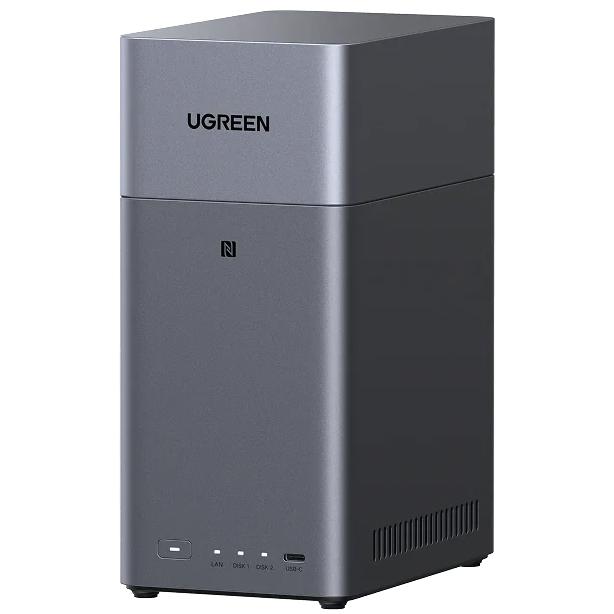 A large main feature product image of UGREEN NASync DH2300 2-Bay NAS (1.8GHz ARM 8-Core, 4GB RAM, 1GbE)