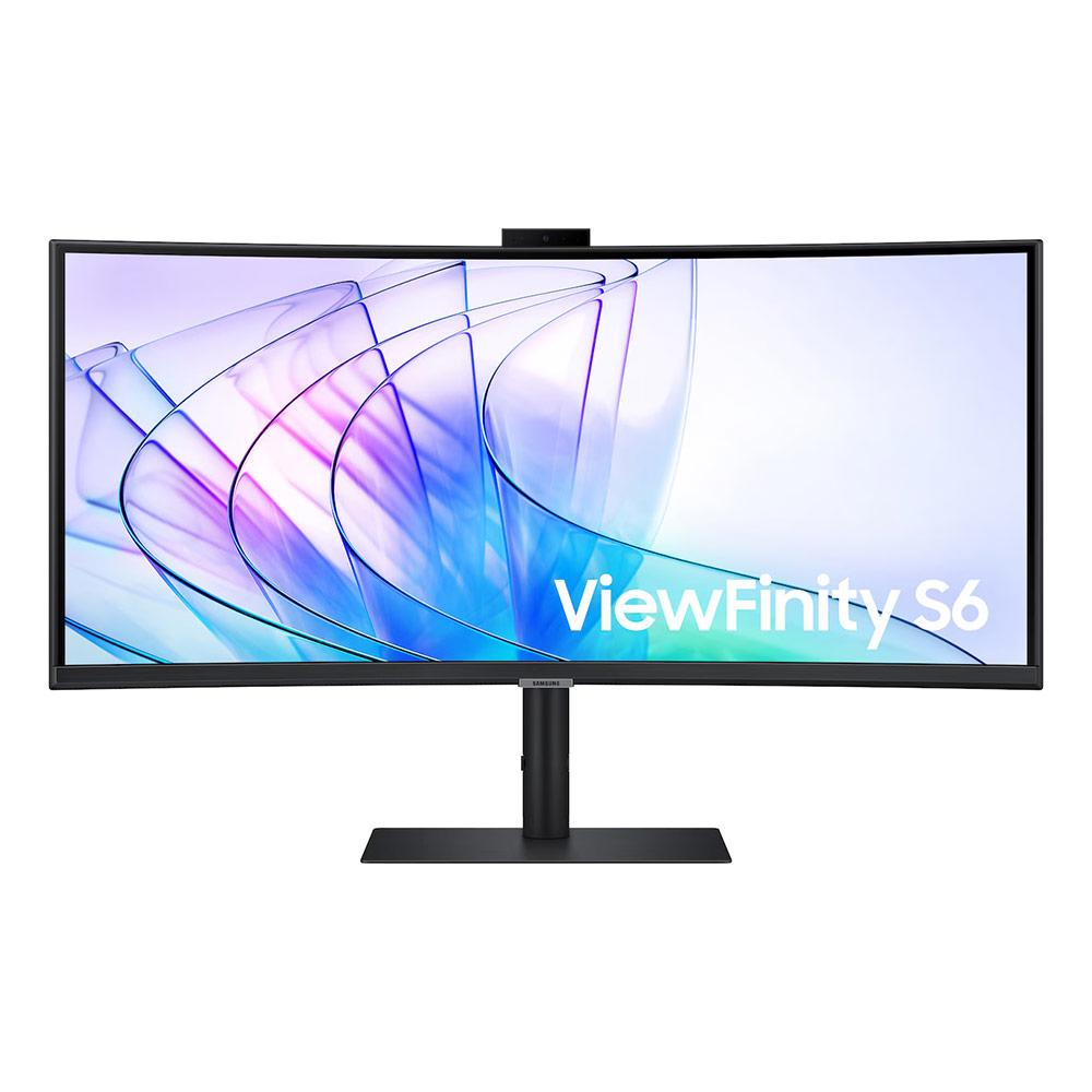 A large main feature product image of Samsung ViewFinity S65VC 34" Curved 1440p Ultrawide 100Hz Webcam Business Monitor