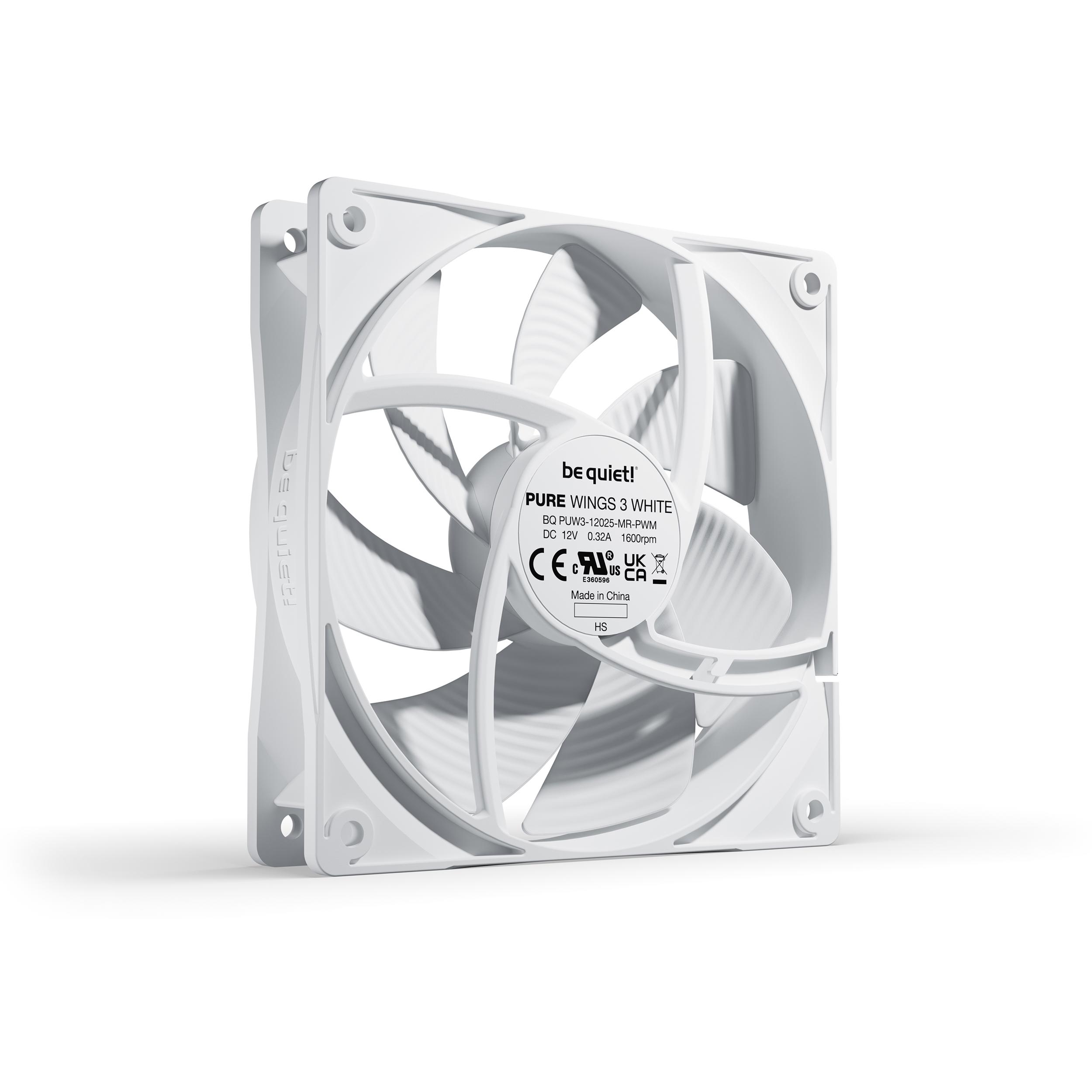 A large main feature product image of EX-DEMO be quiet! PURE WINGS 3 120mm PWM Fan (White)