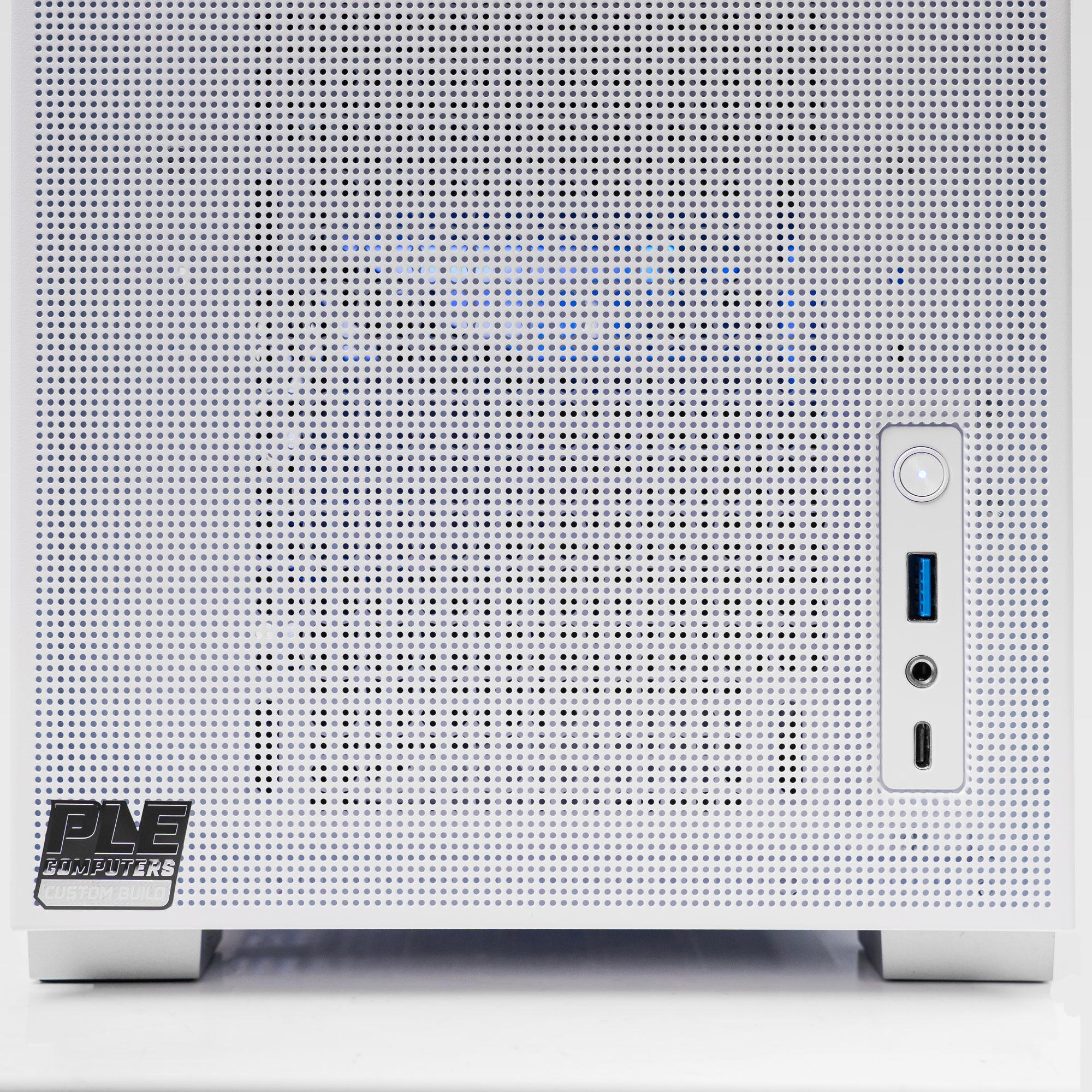 A large main feature product image of EX-DEMO PLE Polar RX 9070 XT Prebuild Ready To Go Gaming PC