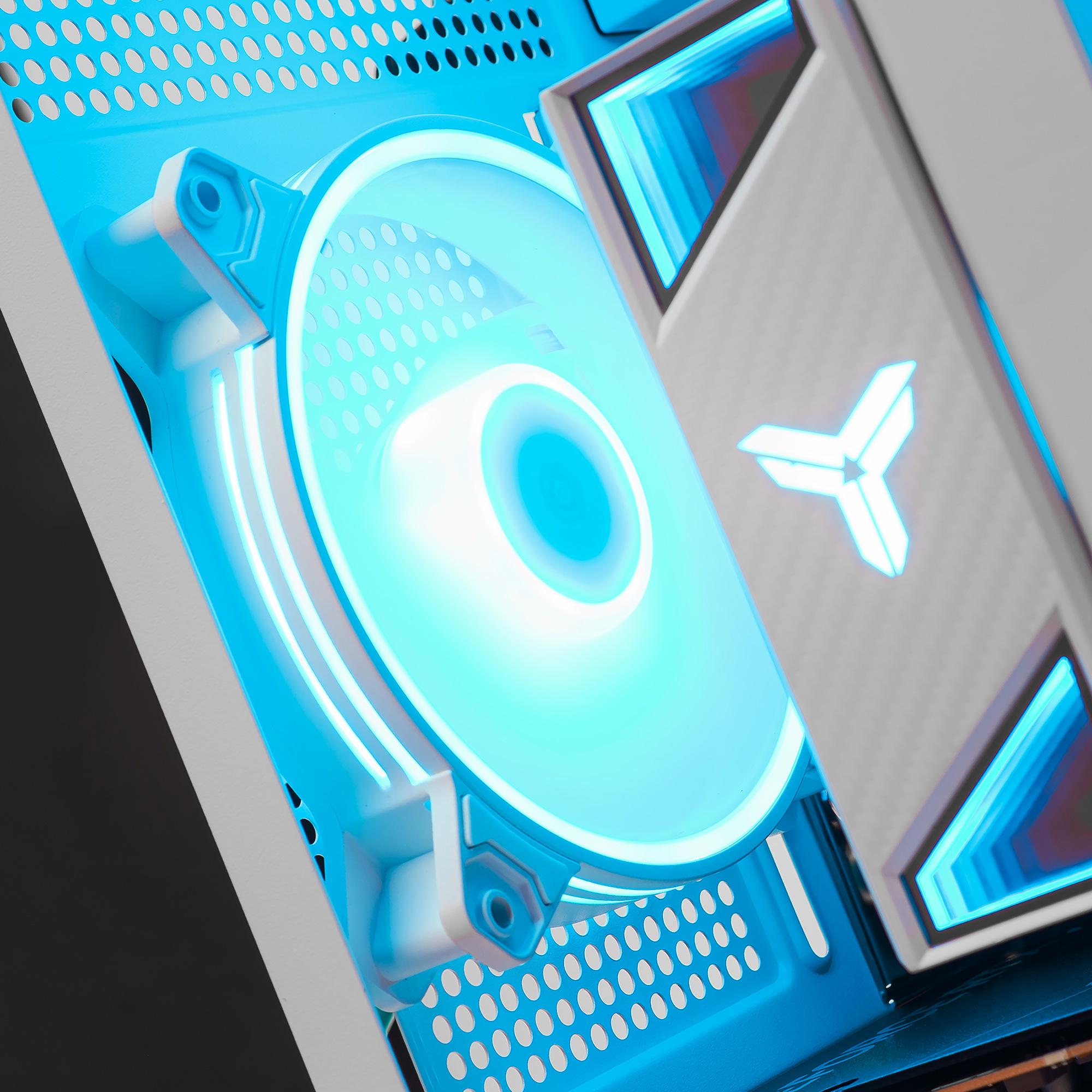 A large main feature product image of PLE Lunar RTX 5060 Prebuilt Ready To Go Gaming PC