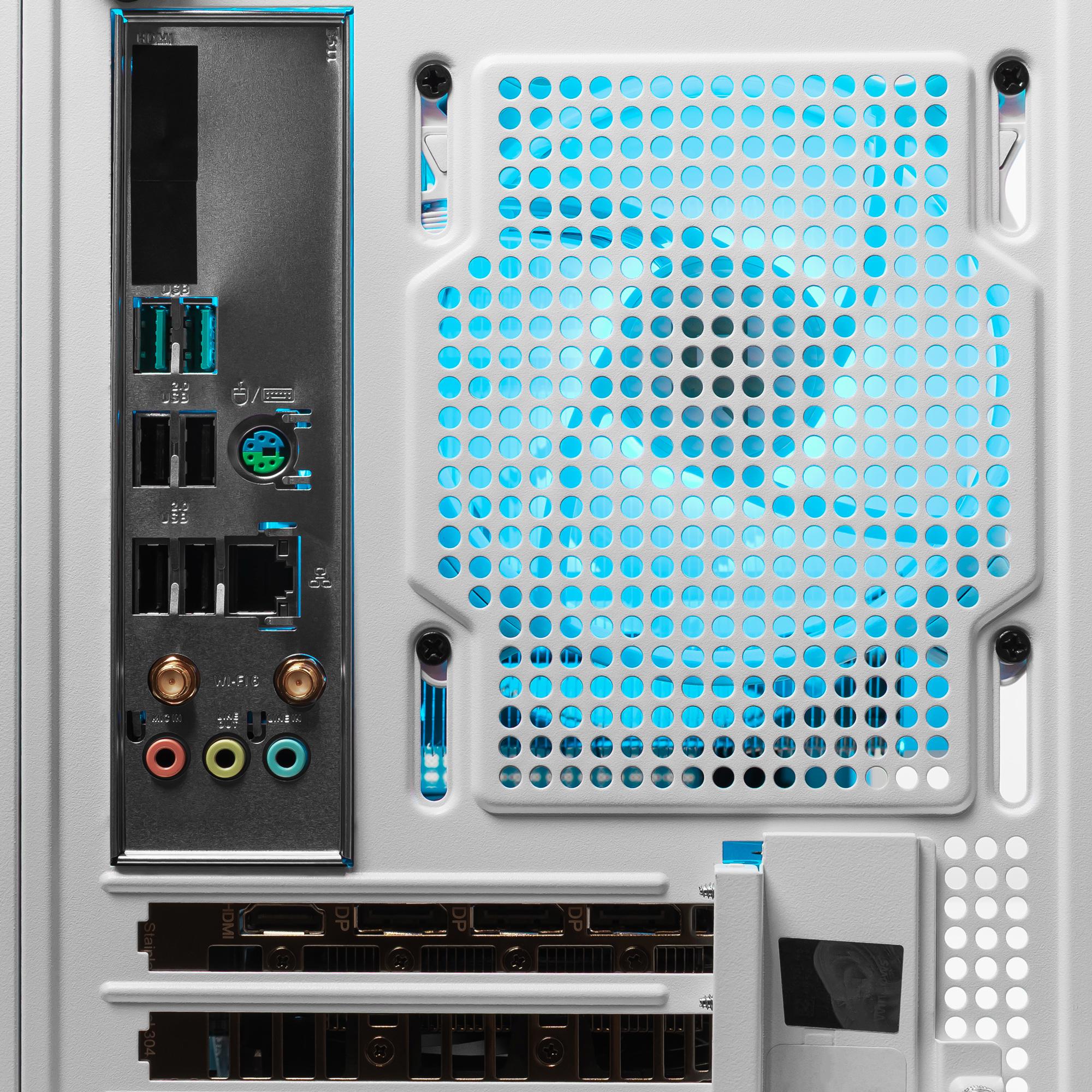 A large main feature product image of PLE Lunar RTX 5060 Prebuilt Ready To Go Gaming PC