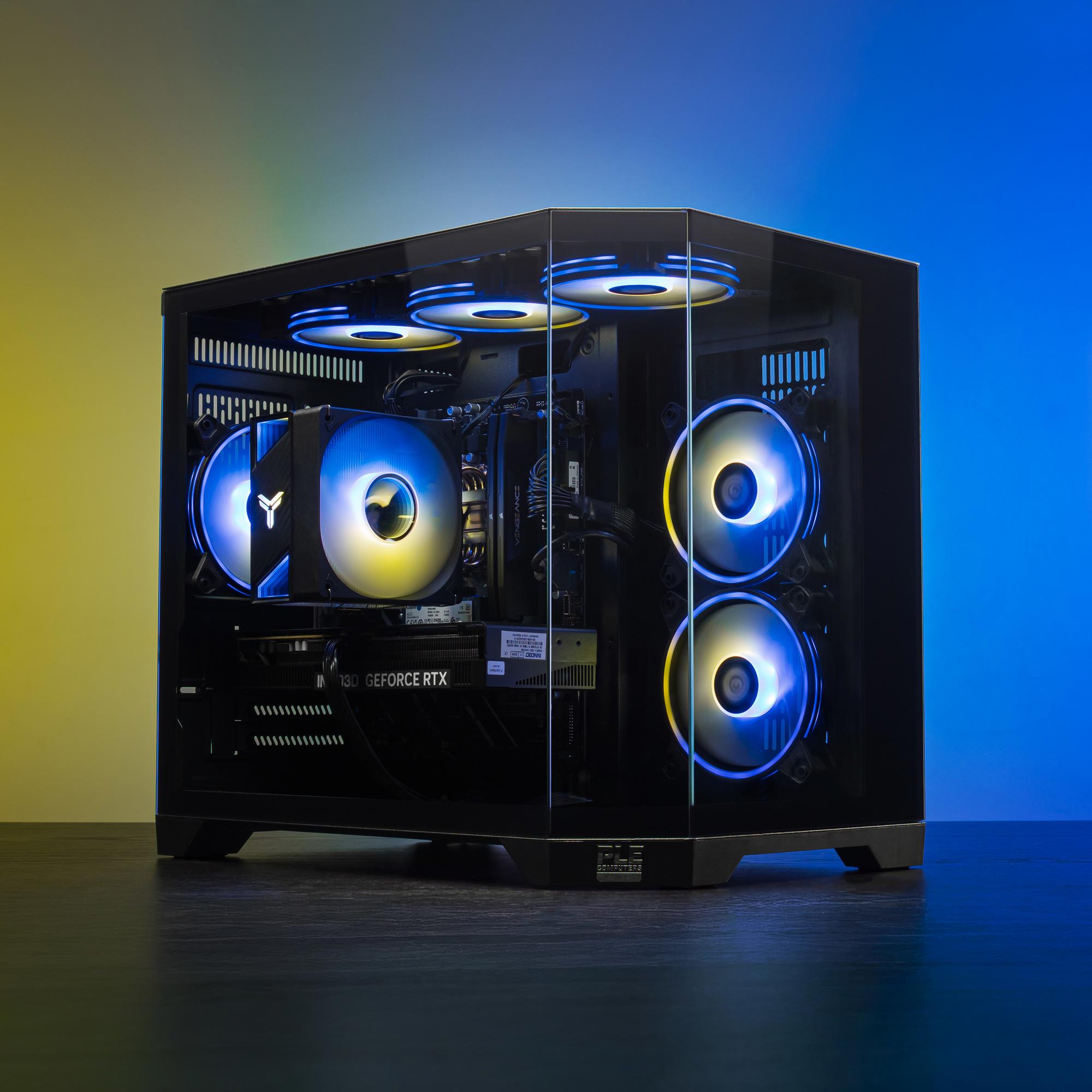 A large main feature product image of PLE Tidal 5060 Ti Prebuilt Ready To Go Gaming PC