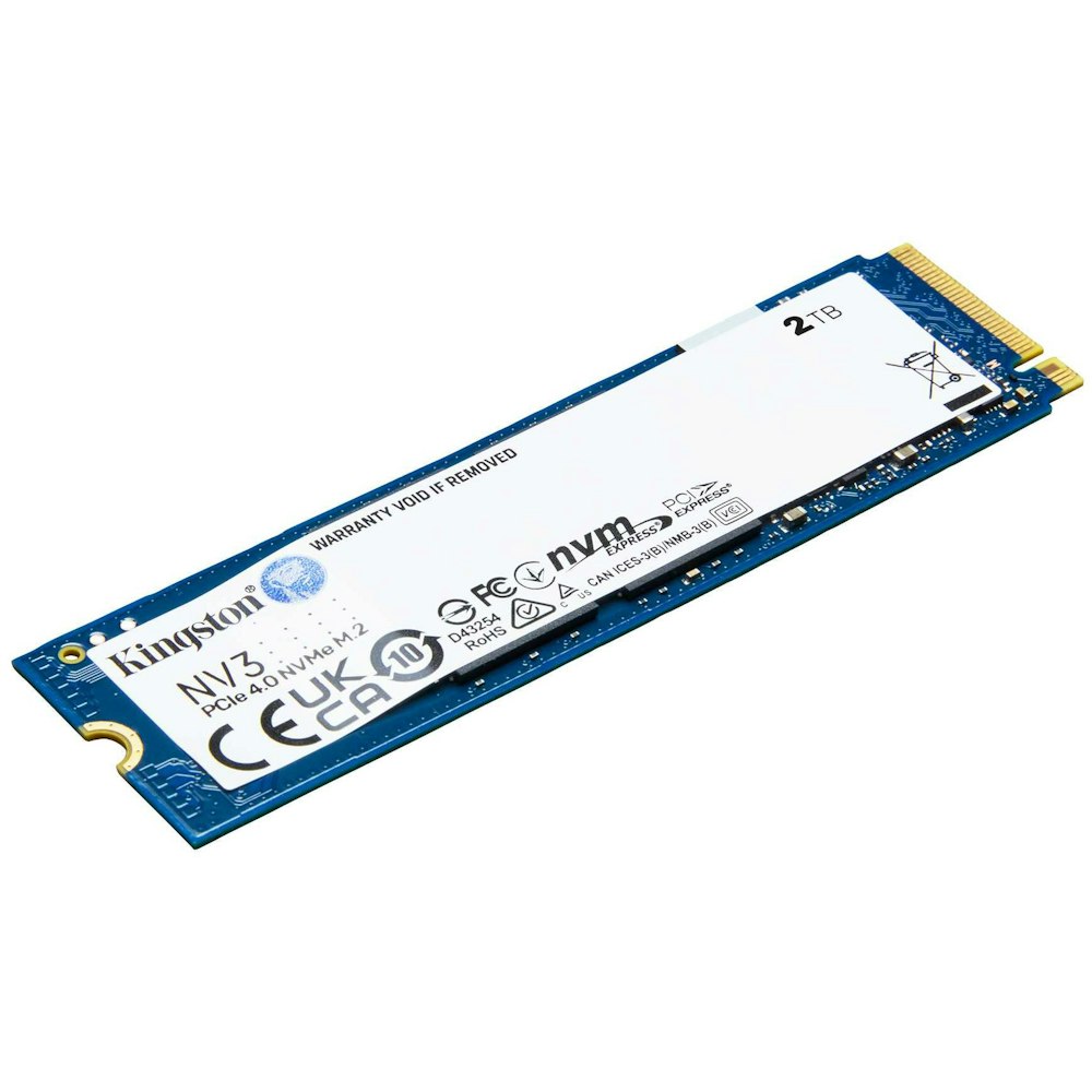 A large main feature product image of EX-DEMO Kingston NV3 PCIe Gen4 NVMe M.2 SSD - 2TB