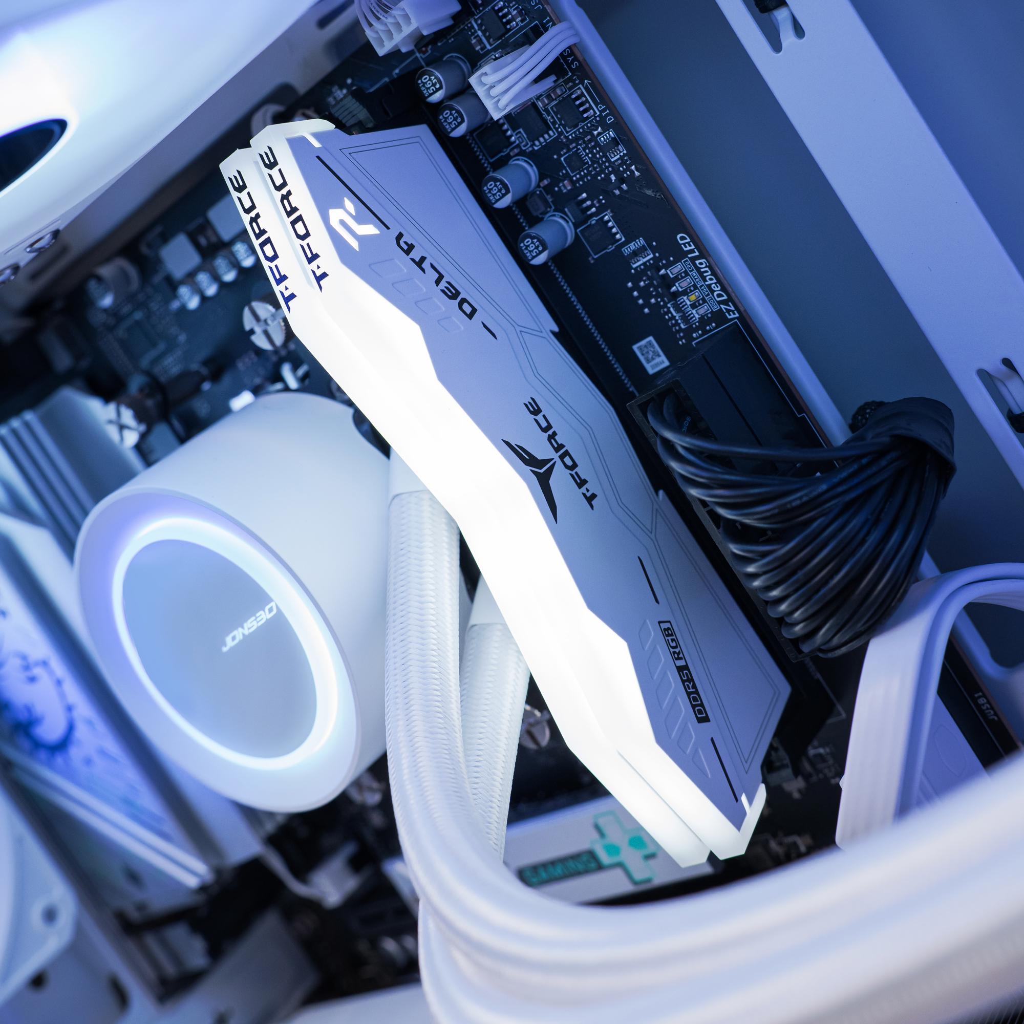 A large main feature product image of EX-DEMO PLE Glacier RX 9070 Prebuilt Ready To Go Gaming PC