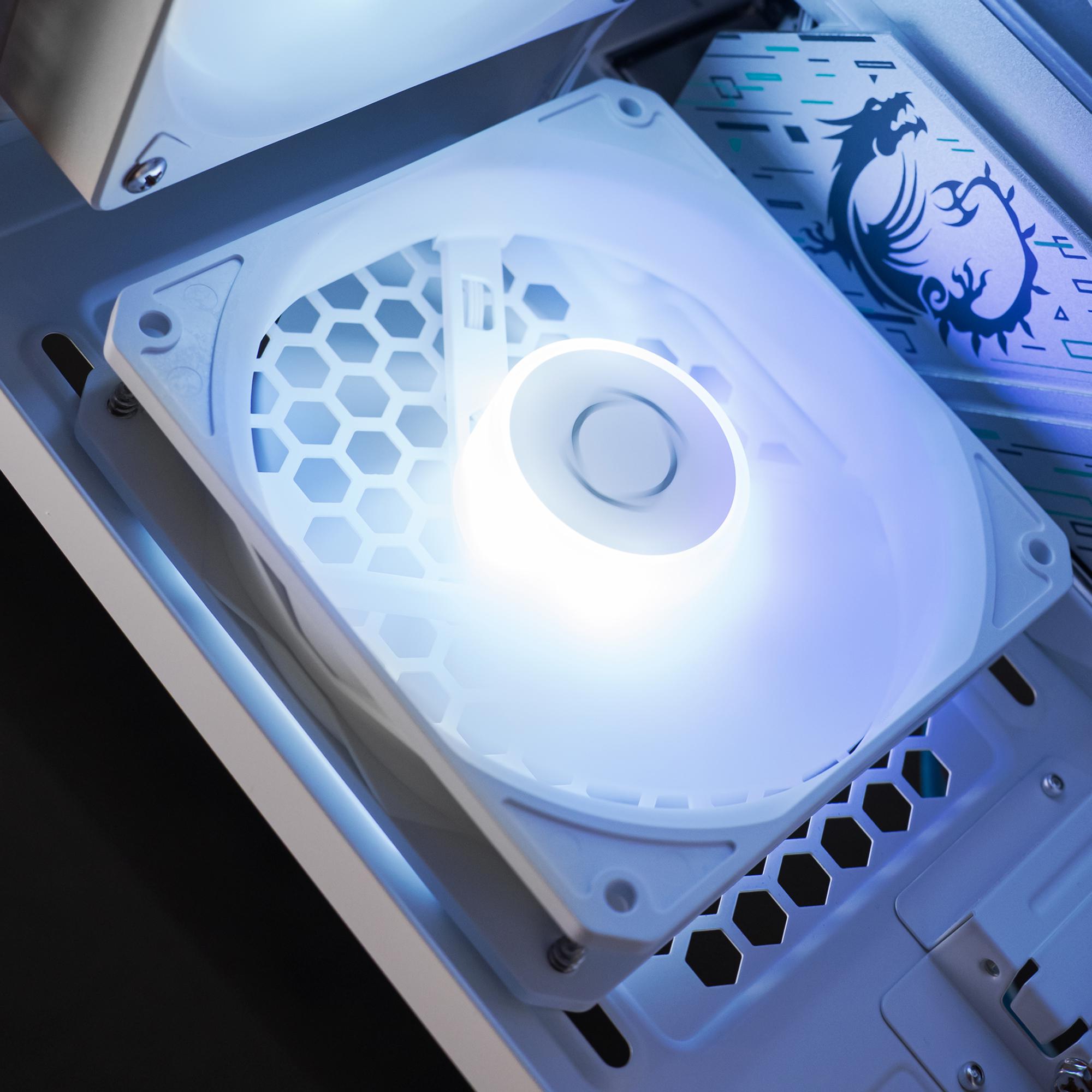 A large main feature product image of EX-DEMO PLE Glacier RX 9070 Prebuilt Ready To Go Gaming PC