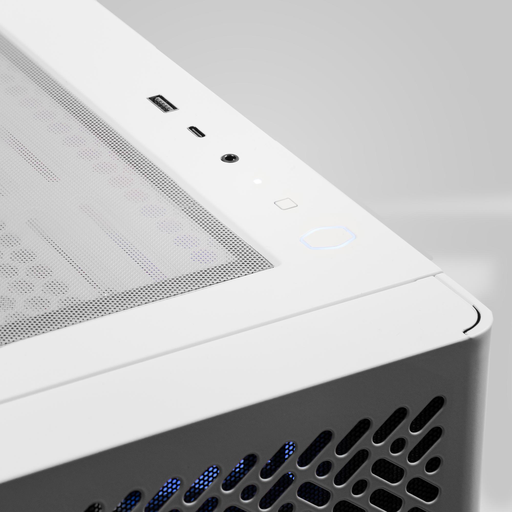 A large main feature product image of EX-DEMO PLE Glacier RX 9070 Prebuilt Ready To Go Gaming PC