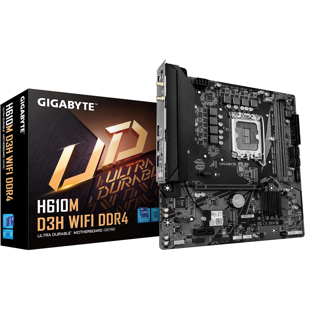 Gigabyte H610M D3H WiFi DDR4 LGA1700 mATX Desktop Motherboard