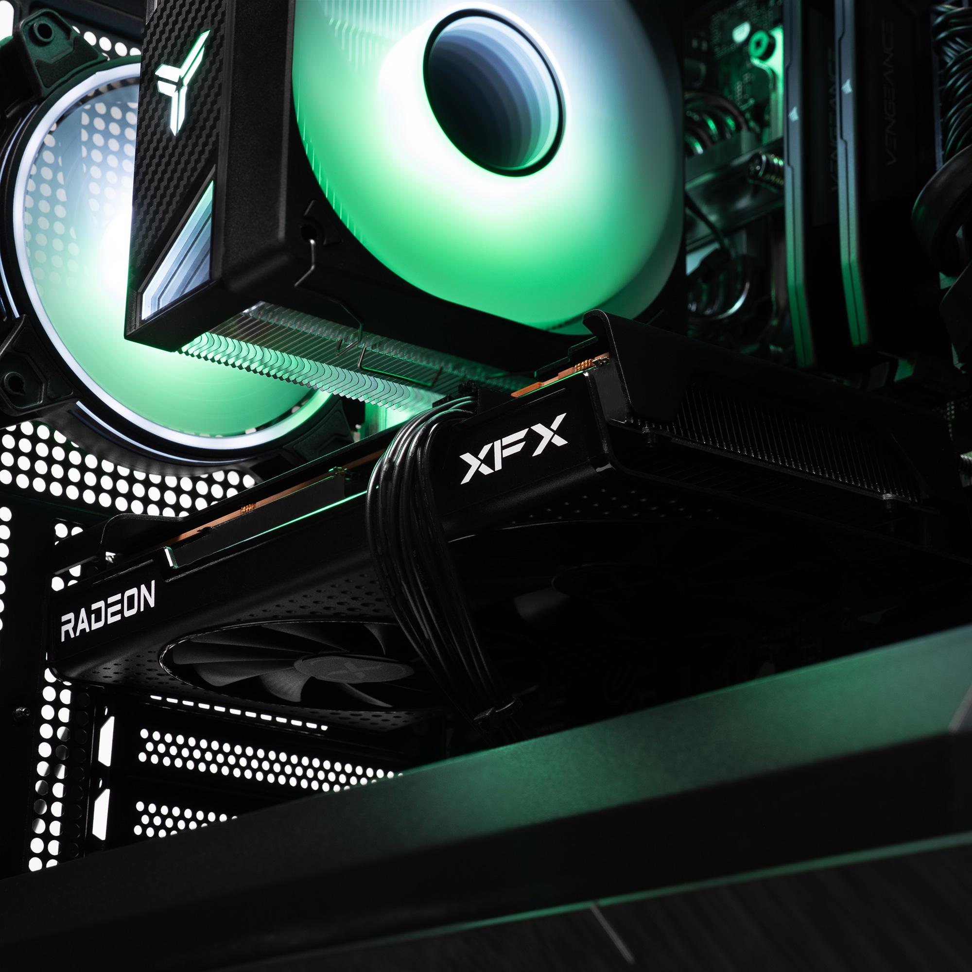 A large main feature product image of PLE Cypher RX 7600 Prebuilt Ready To Go Gaming PC