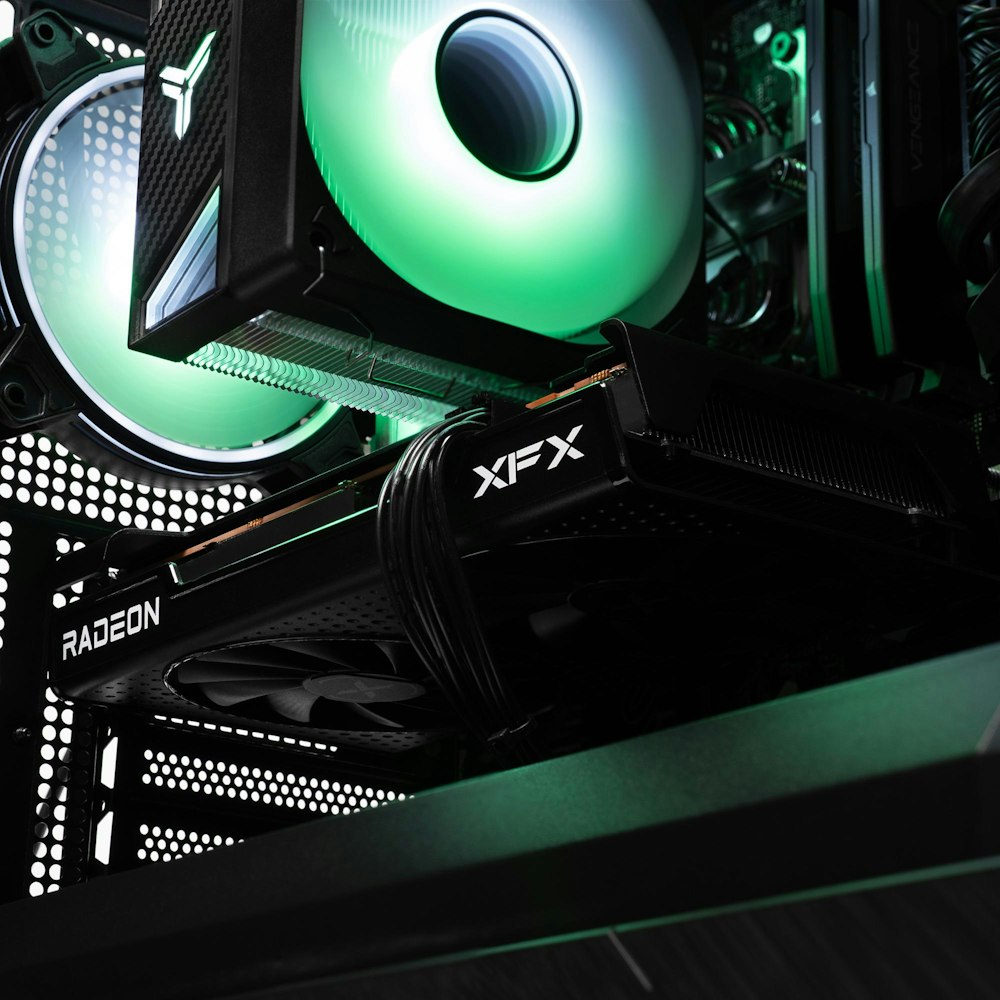 A large main feature product image of PLE Cypher RX 7600 Prebuilt Ready To Go Gaming PC