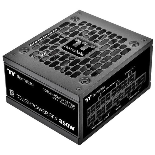 A large main feature product image of EX-DEMO Thermaltake Toughpower SFX - 850W platinum PCIe 5.1 ATX 3.1 Fully Modular PSU
