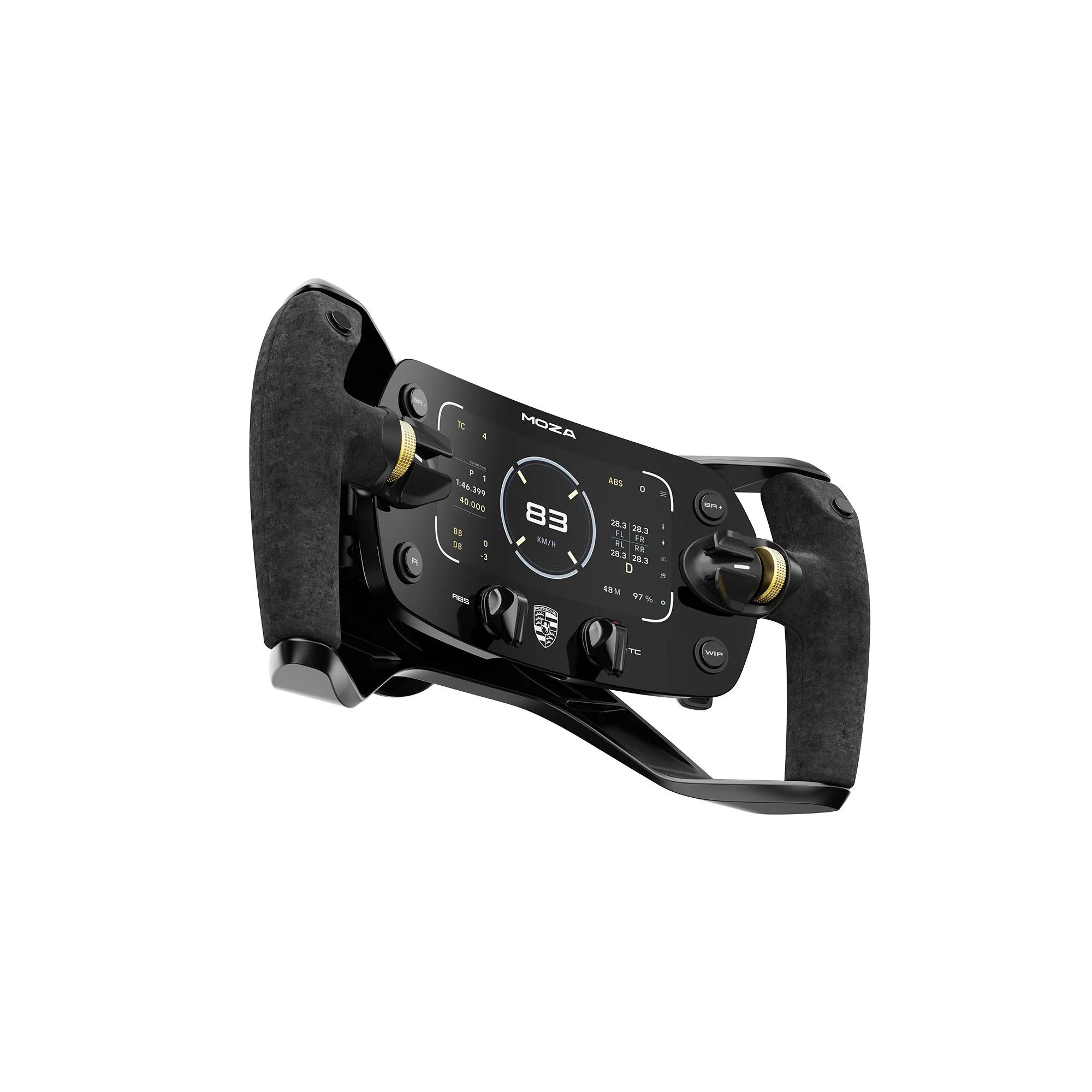 A large main feature product image of MOZA Porsche Mission R Steering Wheel