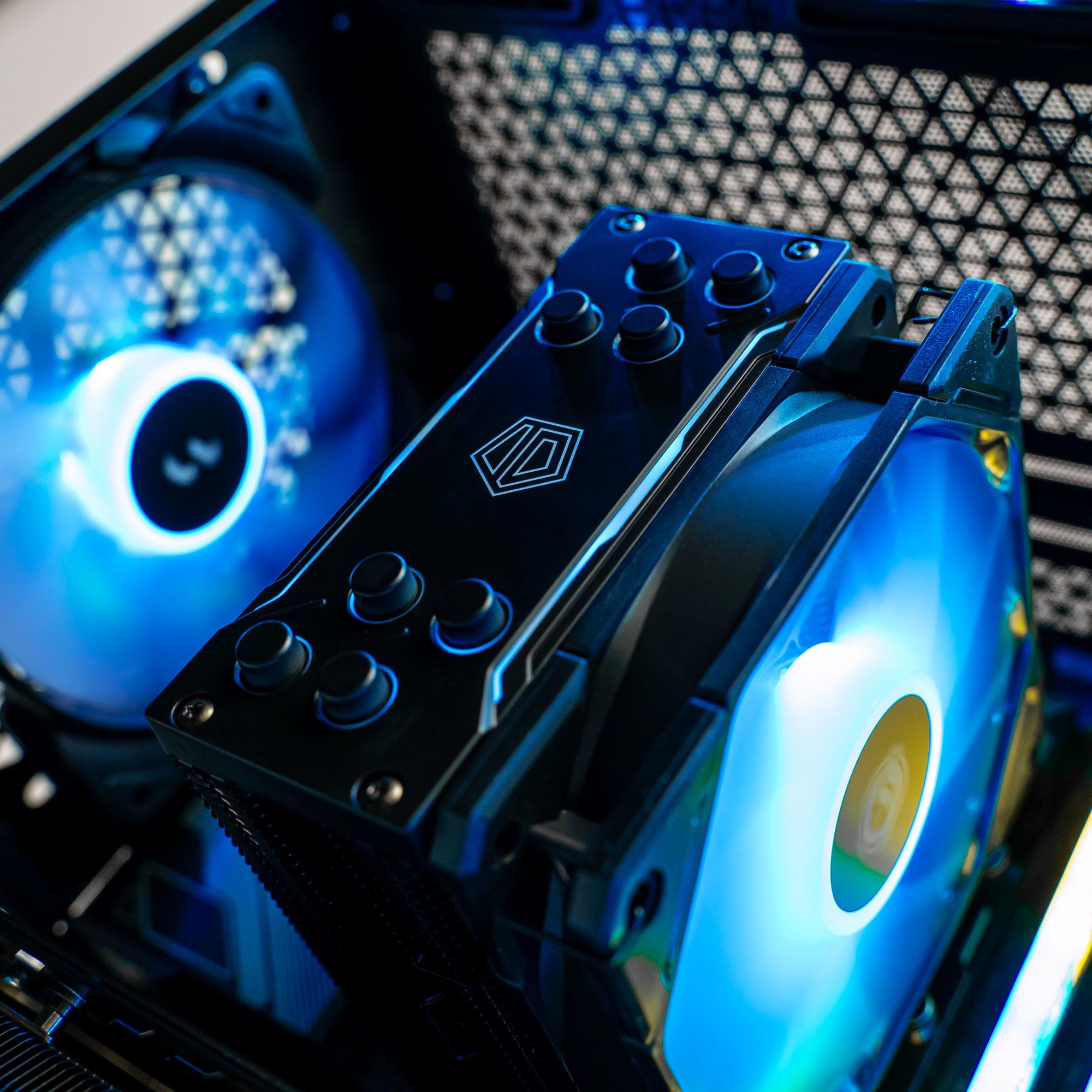 A large main feature product image of EX-DEMO PLE Pop Blue A770 Prebuilt Ready To Go Gaming PC