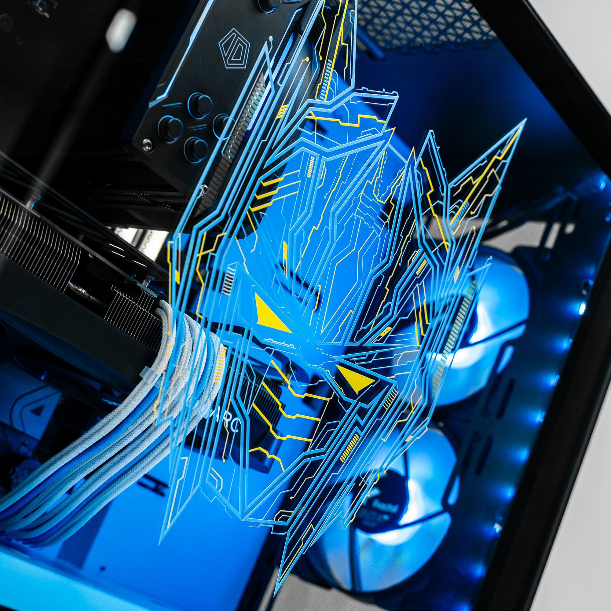 A large main feature product image of EX-DEMO PLE Pop Blue A770 Prebuilt Ready To Go Gaming PC