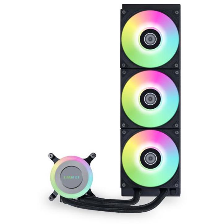 A large main feature product image of EX-DEMO Lian Li Galahad II Lite 360mm ARGB AIO Liquid CPU Cooler (Black)