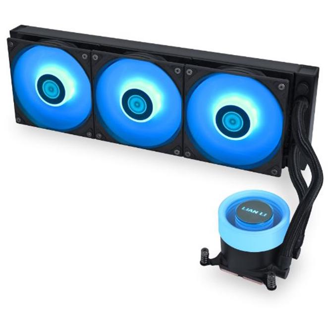 A large main feature product image of EX-DEMO Lian Li Galahad II Lite 360mm ARGB AIO Liquid CPU Cooler (Black)