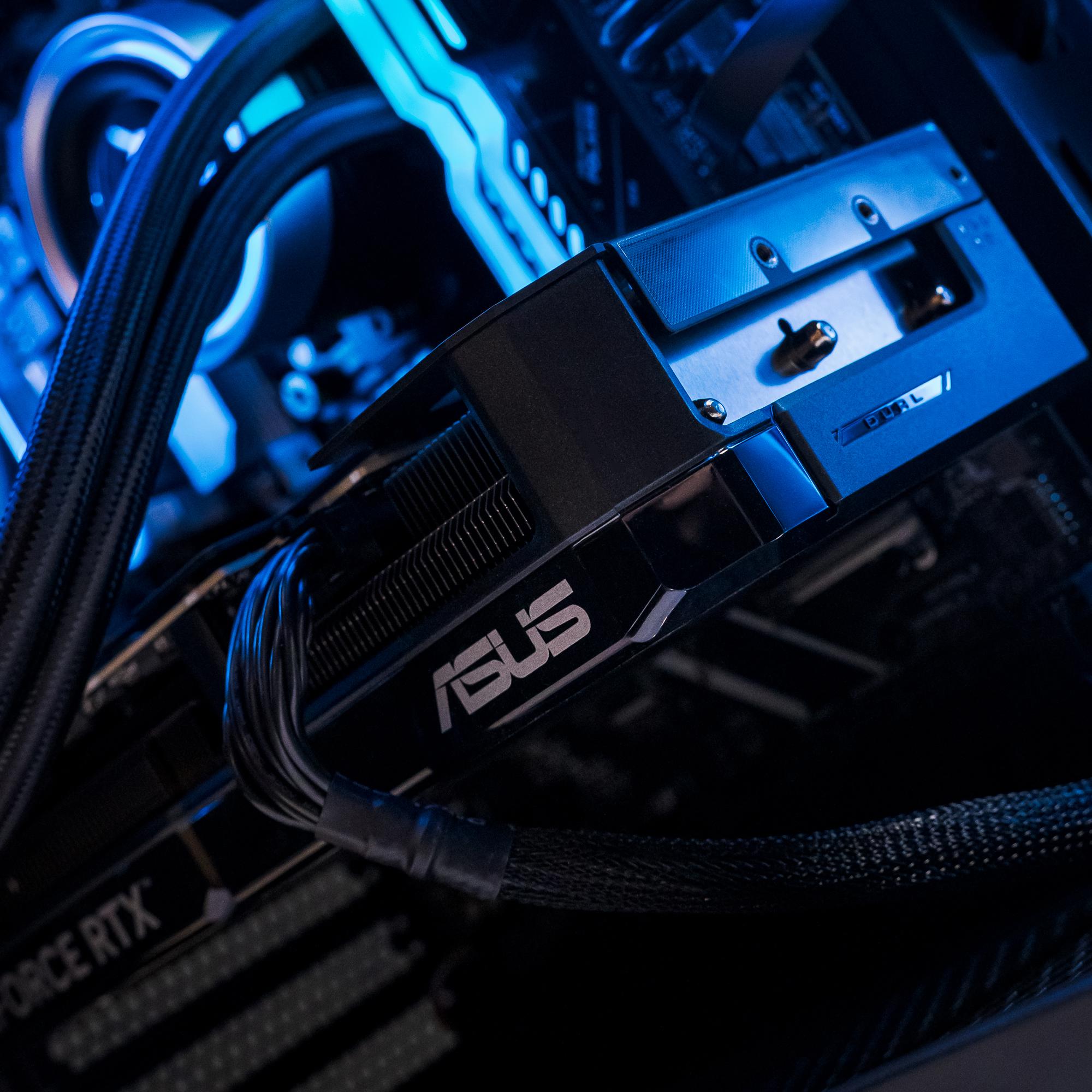 A large main feature product image of EX-DEMO PLE Astral RTX 5070 Prebuilt Ready To Go Gaming PC