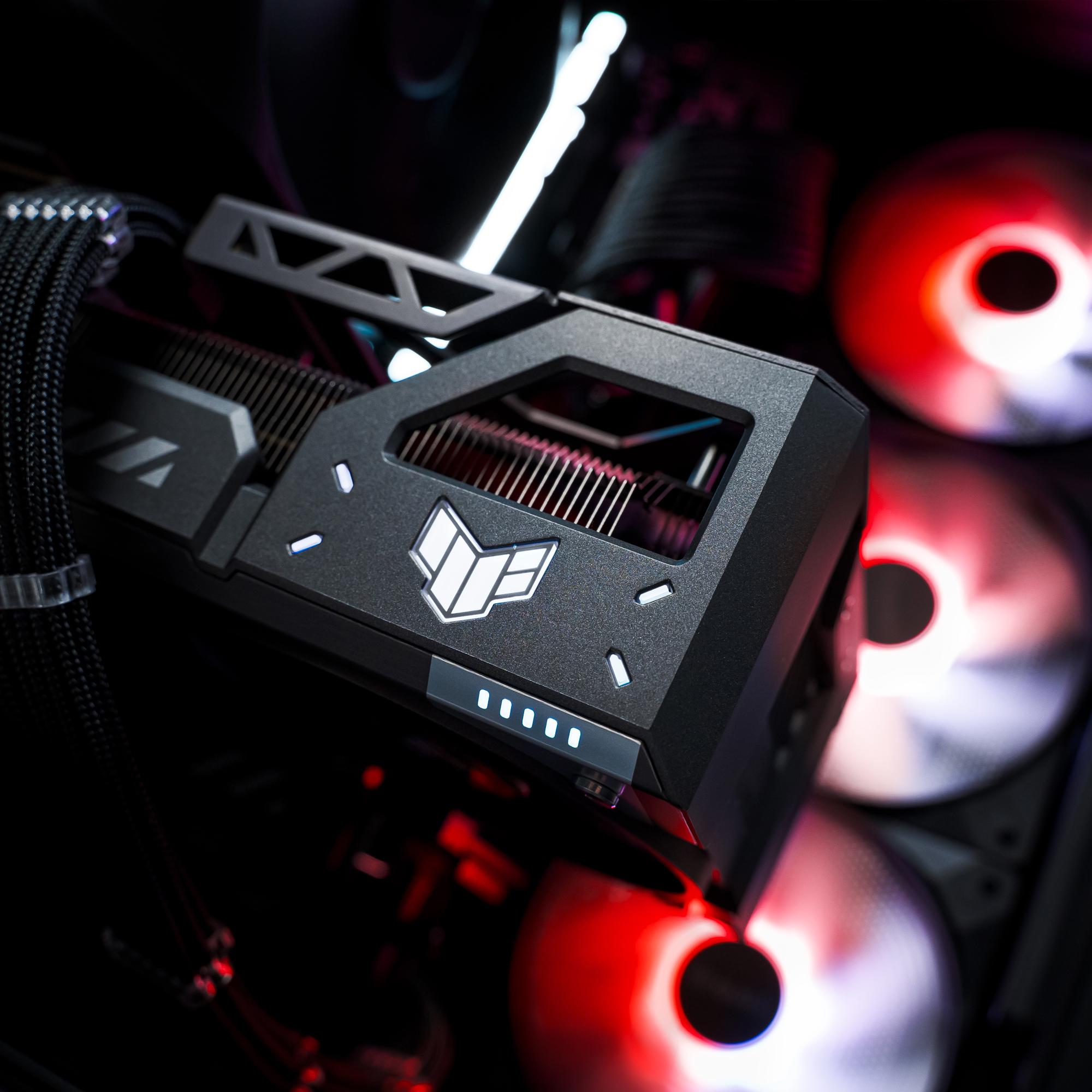 A large main feature product image of EX-DEMO PLE Vanguard RTX 5080 Prebuilt Ready To Go Gaming PC