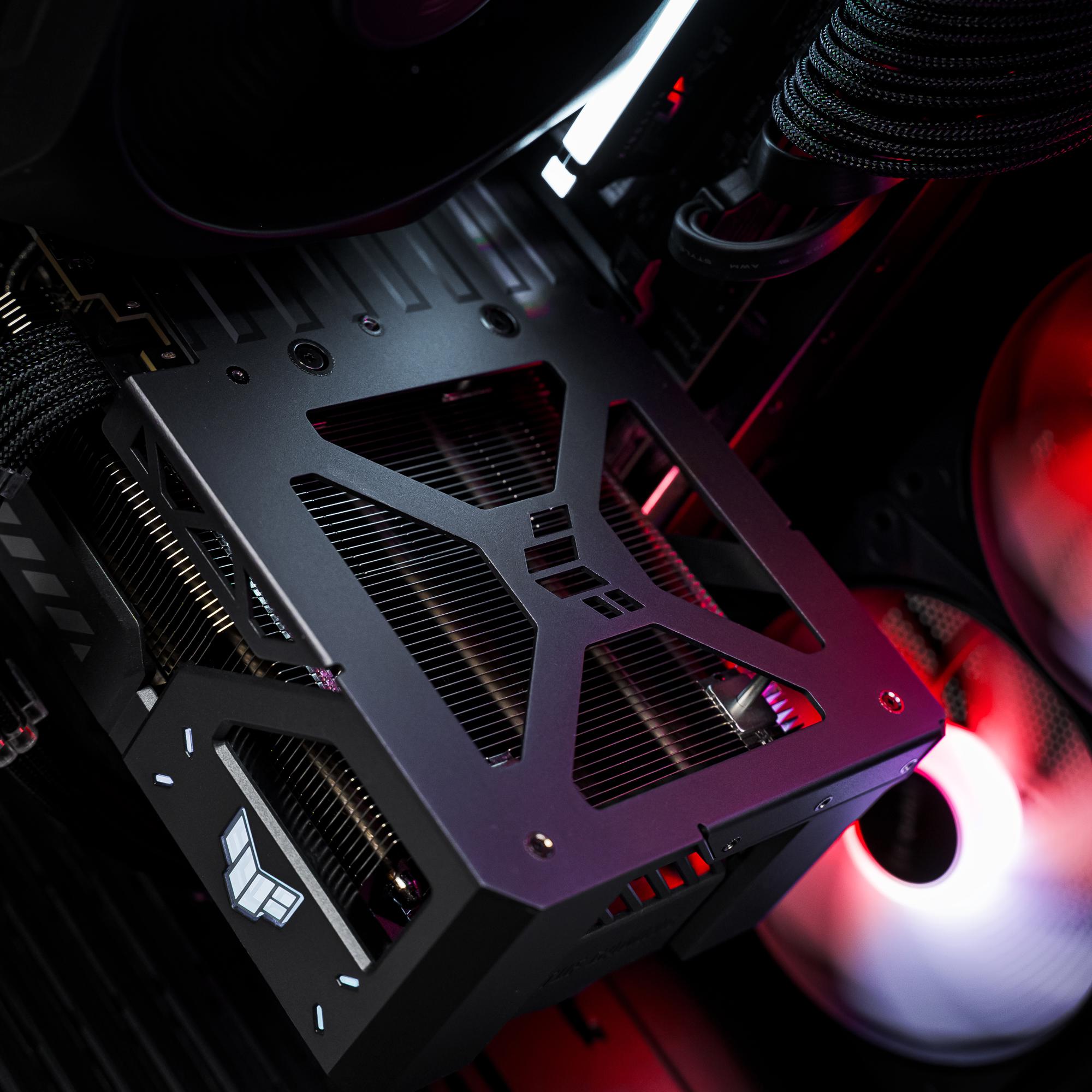 A large main feature product image of EX-DEMO PLE Vanguard RTX 5080 Prebuilt Ready To Go Gaming PC