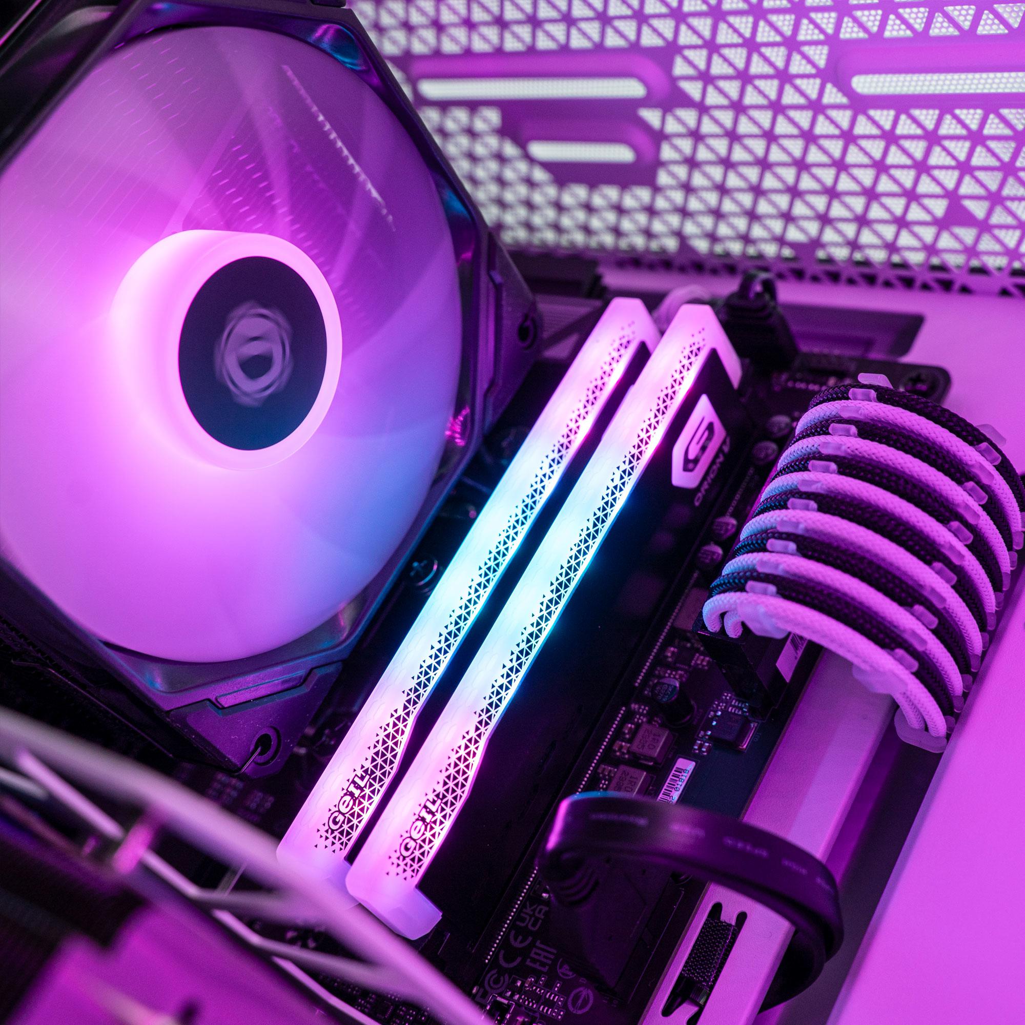 A large main feature product image of EX-DEMO PLE Pop White A770 Prebuilt Ready To Go Gaming PC