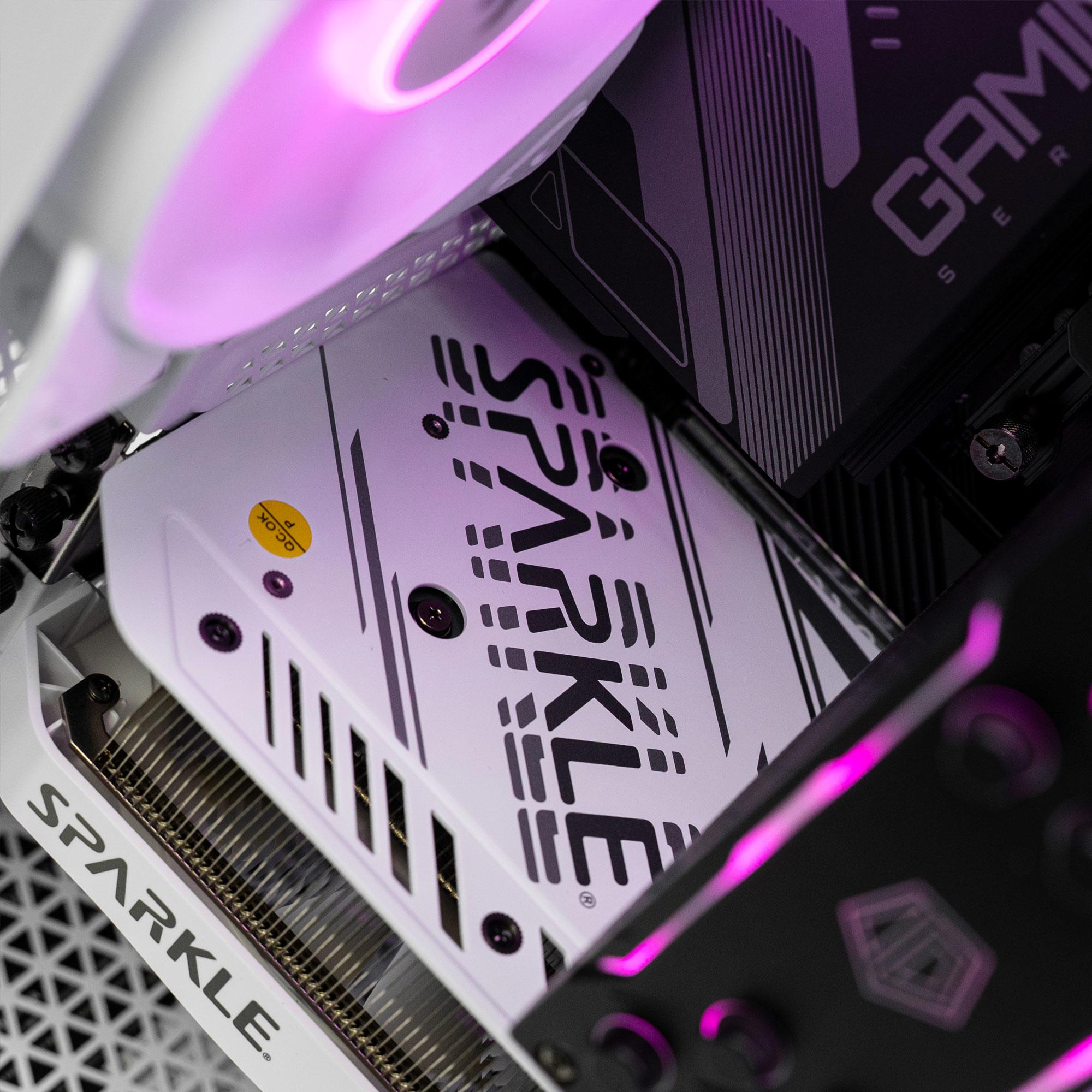 A large main feature product image of EX-DEMO PLE Pop White A770 Prebuilt Ready To Go Gaming PC